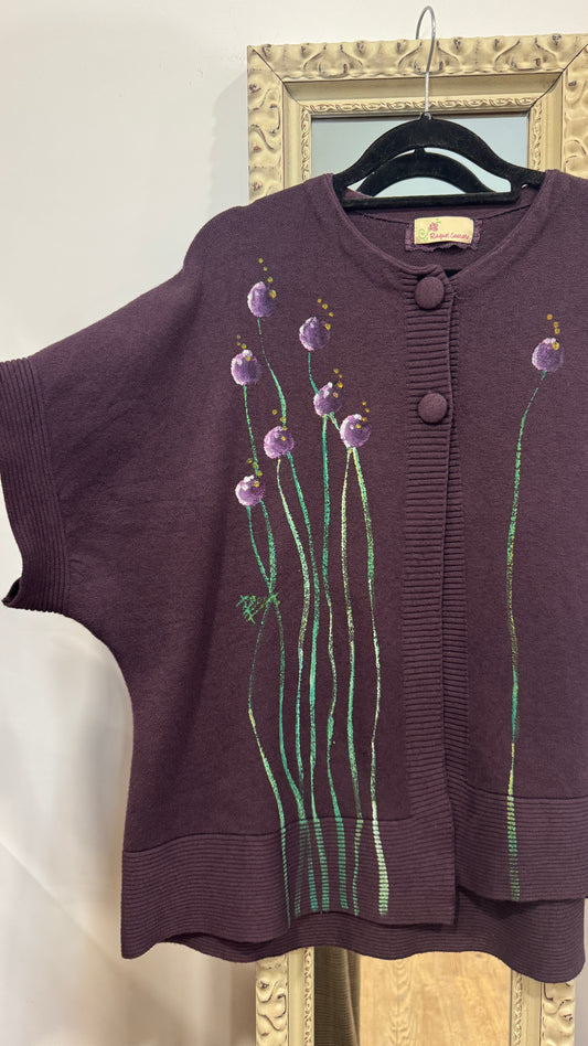 Chaqueta dos botones berenjena