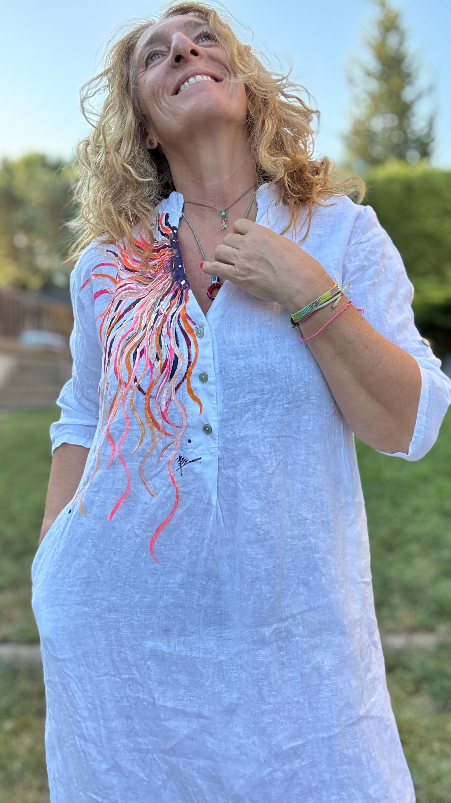 Vestido Kaftan  blanco