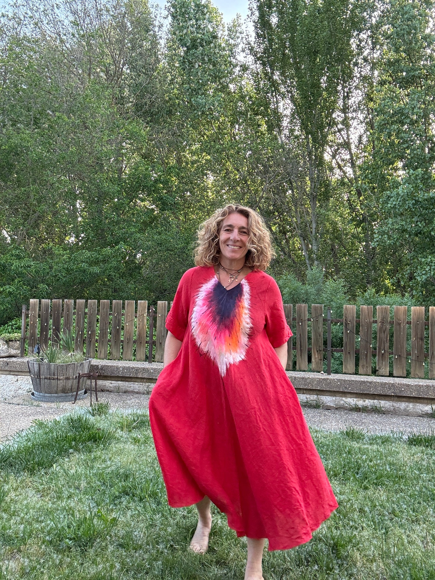 Vestido bis coral
