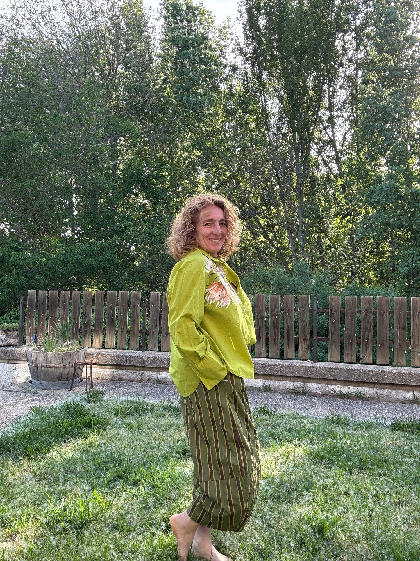 Pantalón raya verde