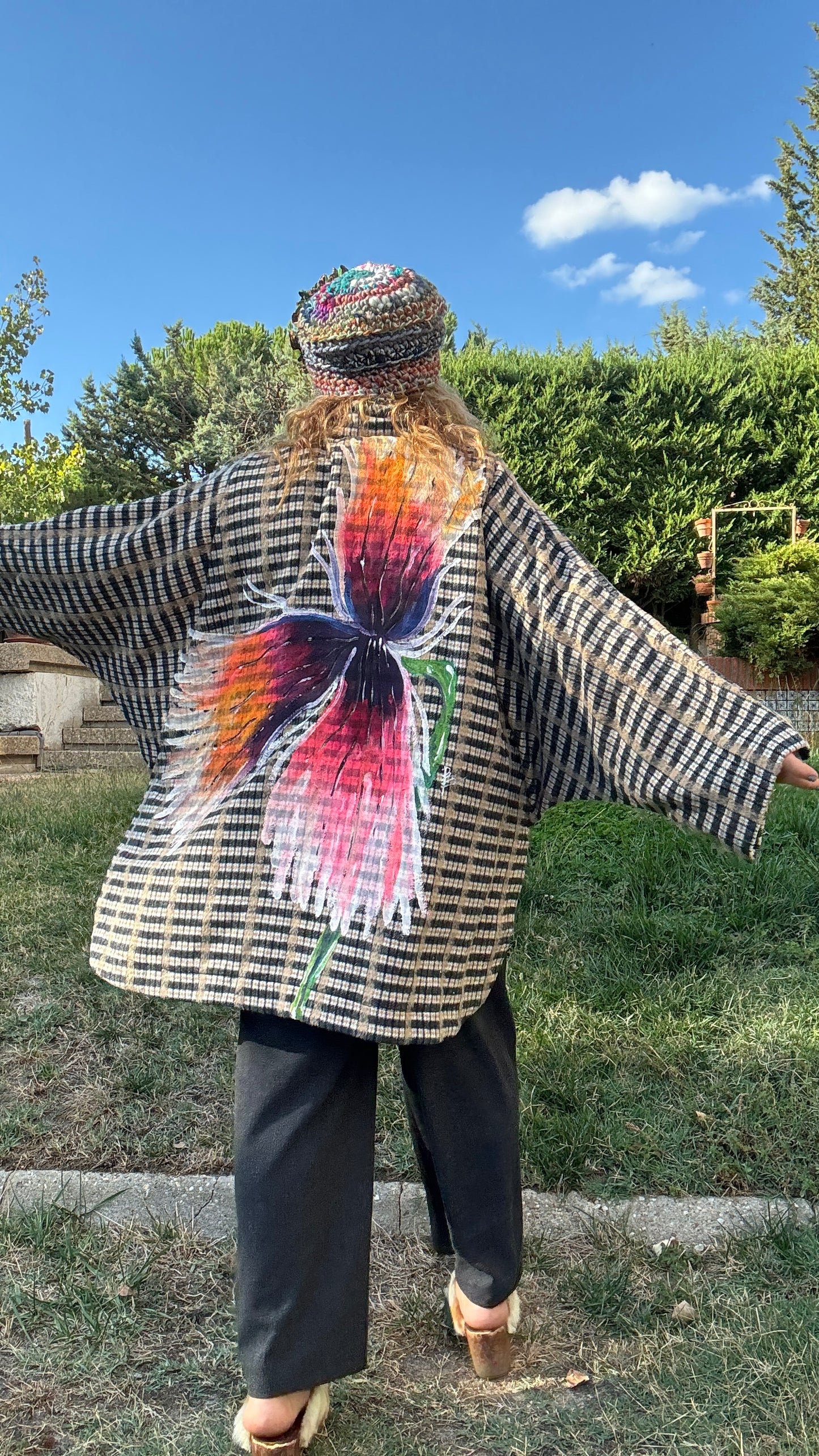 Abrigo cuadro oversize