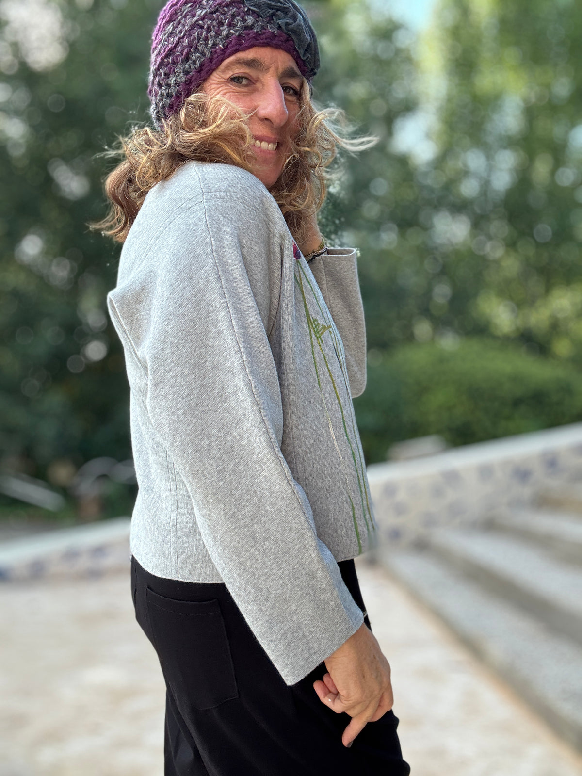 Chaqueta cremallera gris
