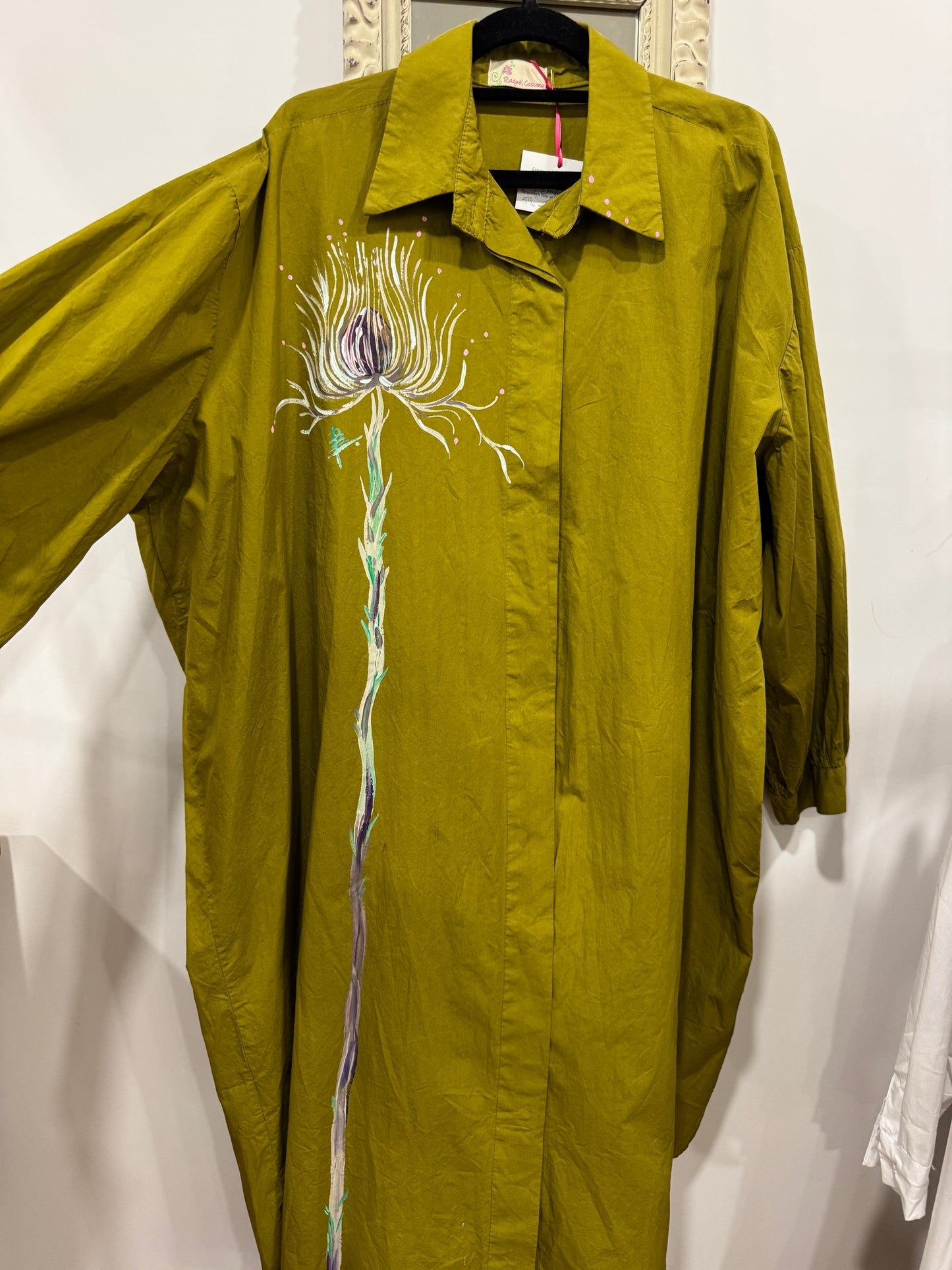 Blusón Oversize verde, algodón,