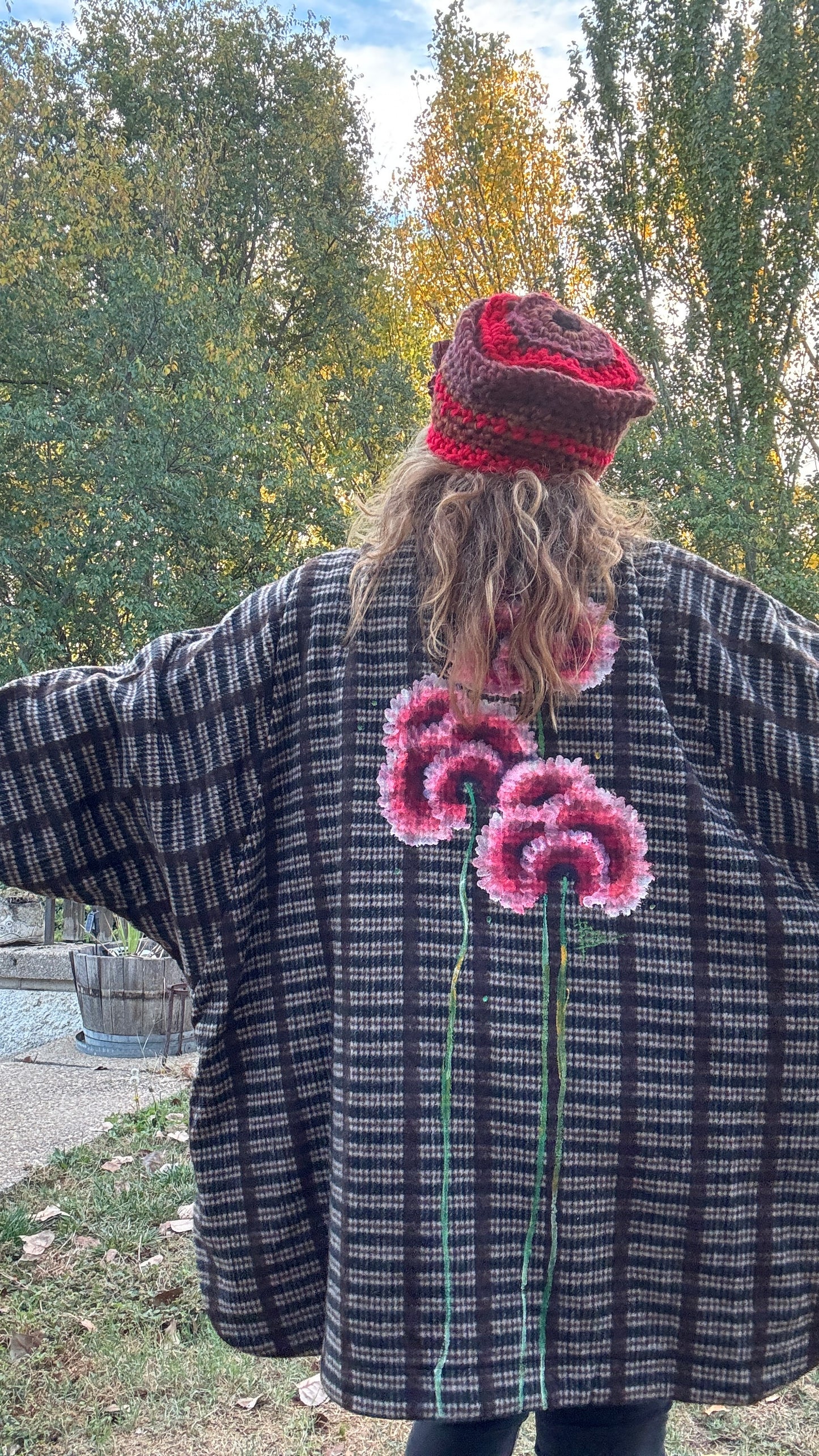 Abrigo oversize cuadros marrón