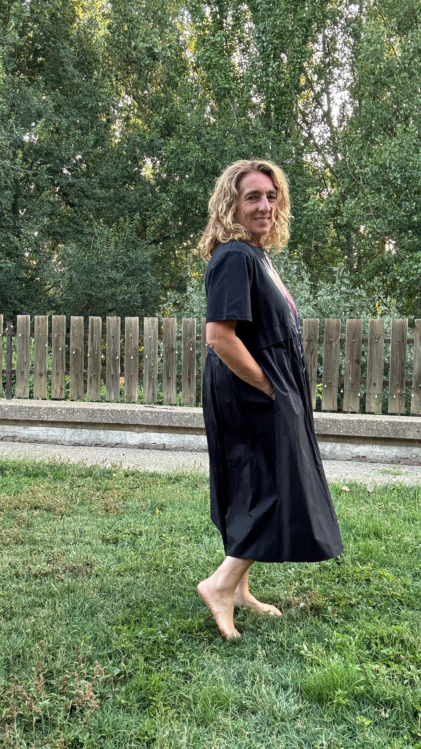 Vestido mixto negro