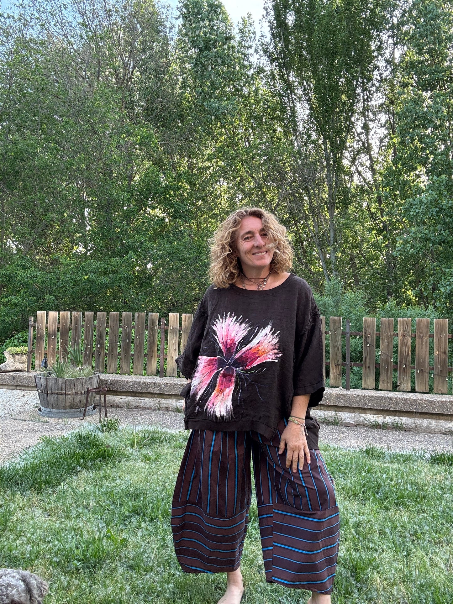 Pantalón raya marrón