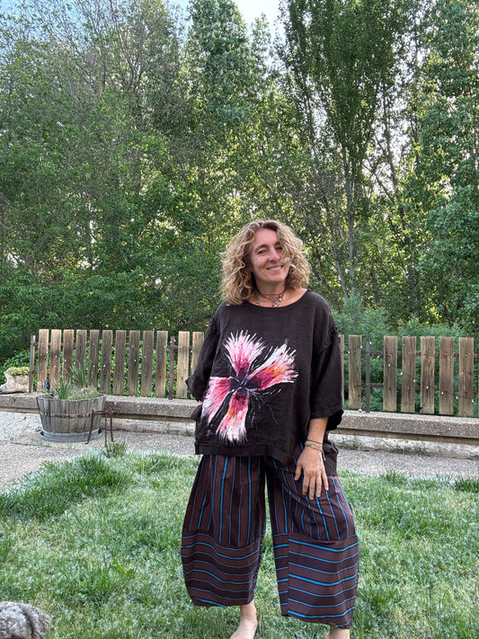 Pantalón raya marrón