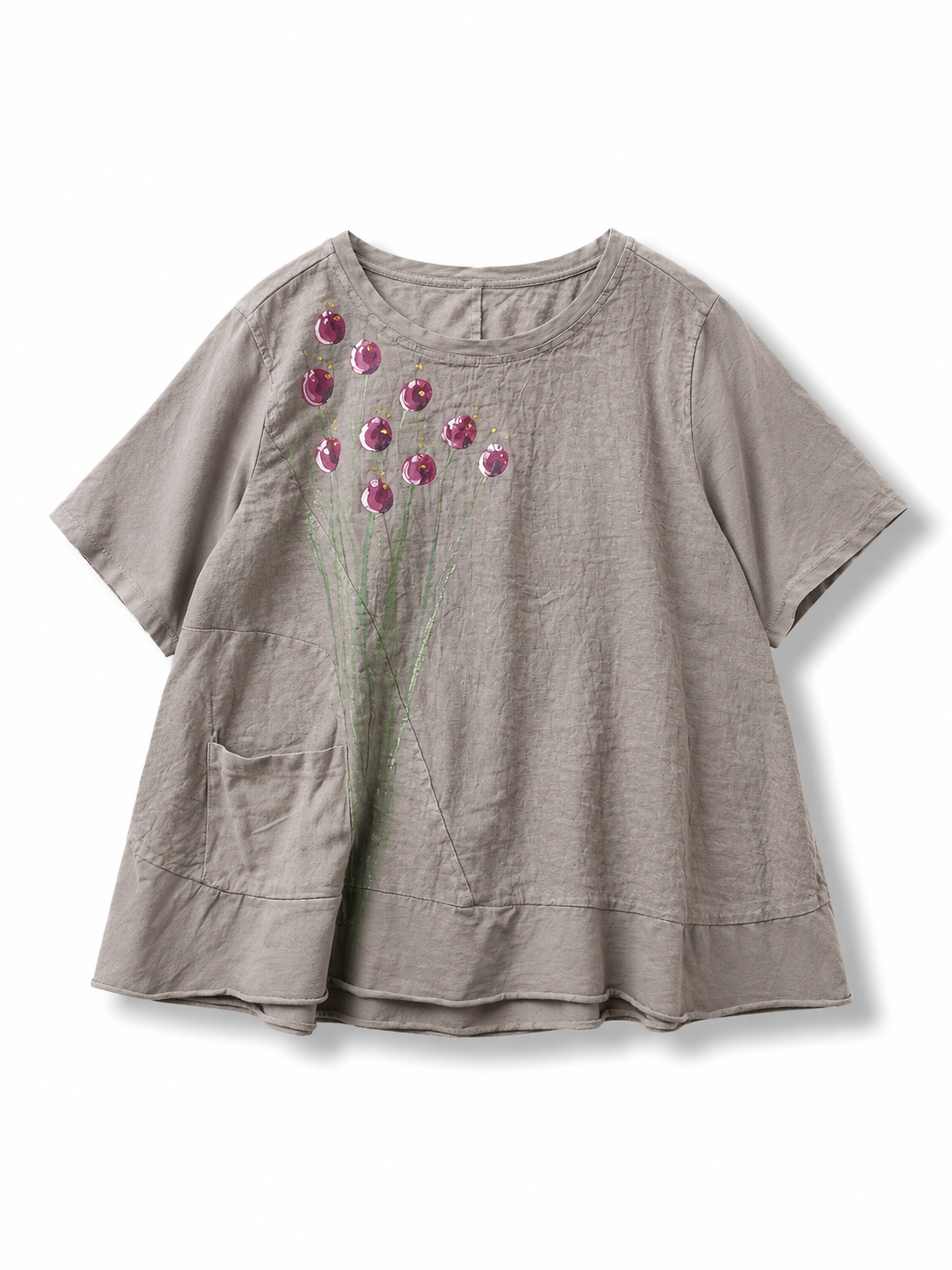 Camiseta algodón - lino topo