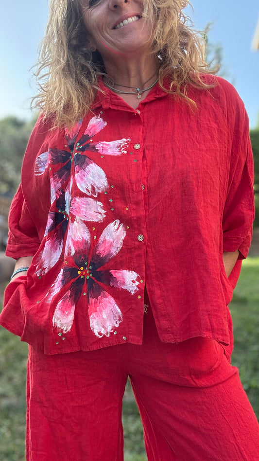 Conjunto lino rojo