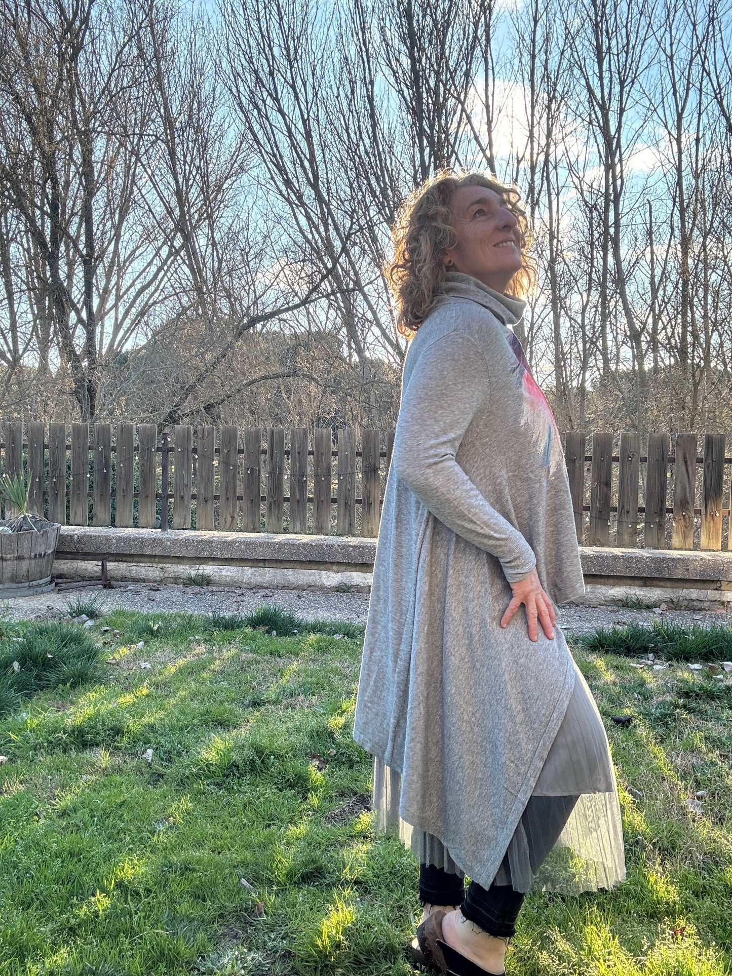 Vestido dos piezas gris