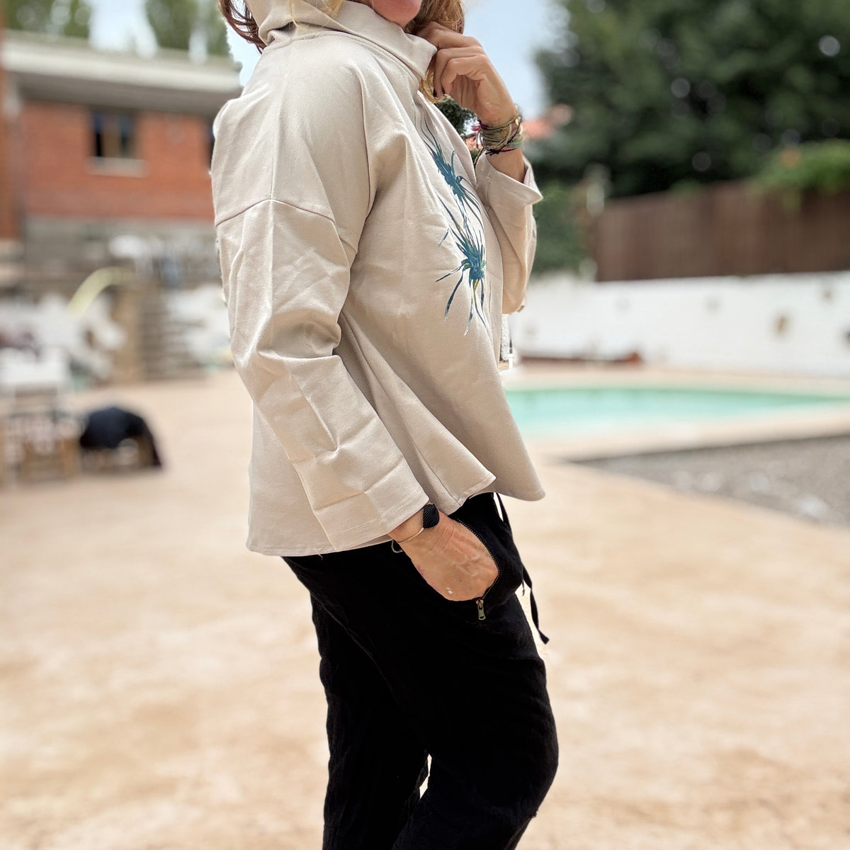Blusa barco beige