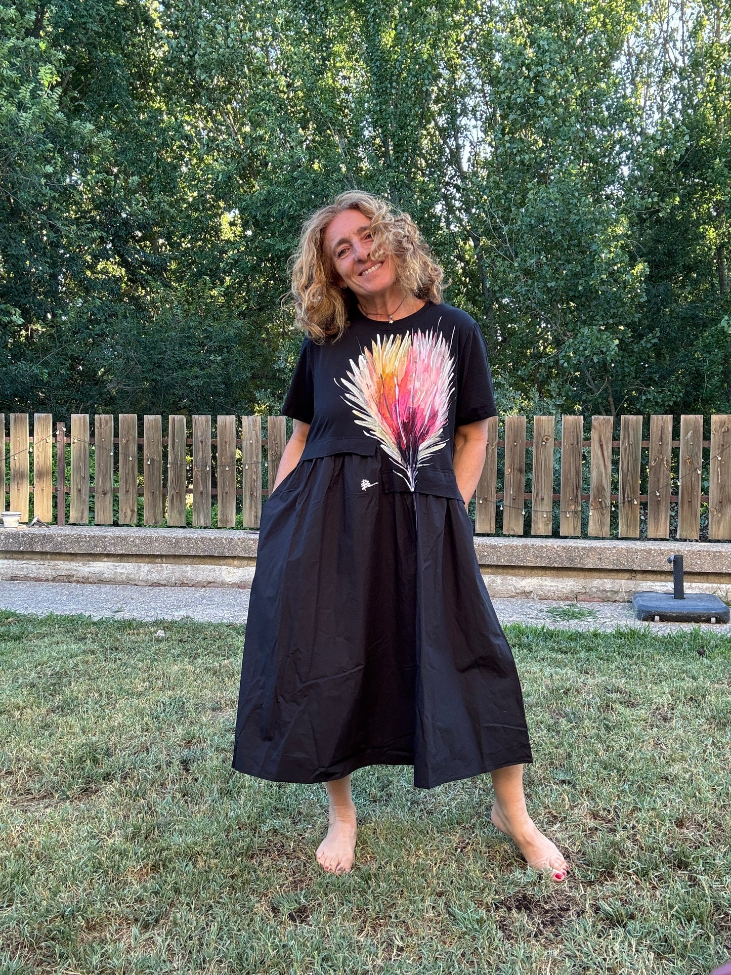 Vestido algodón negro