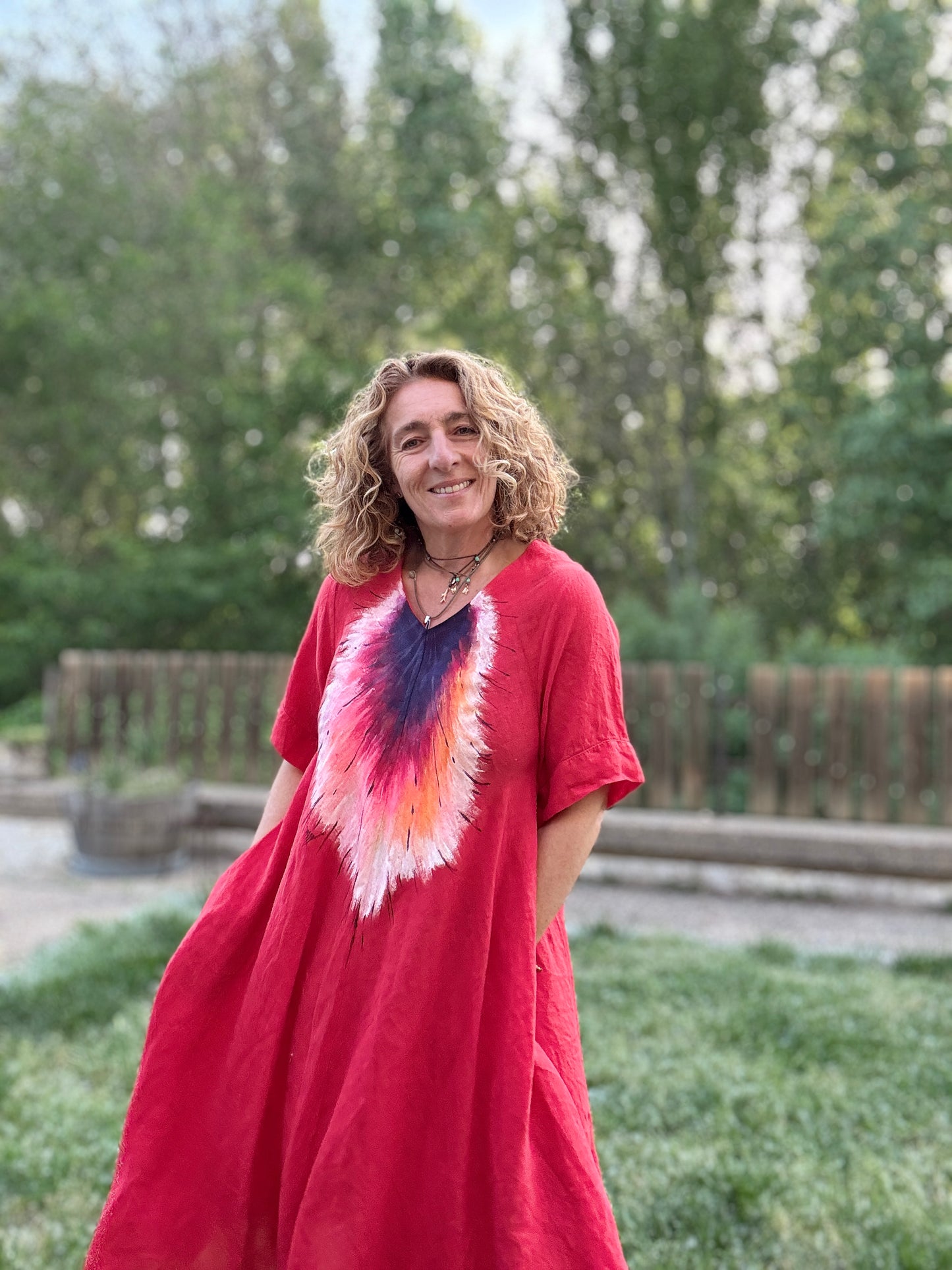 Vestido bis coral