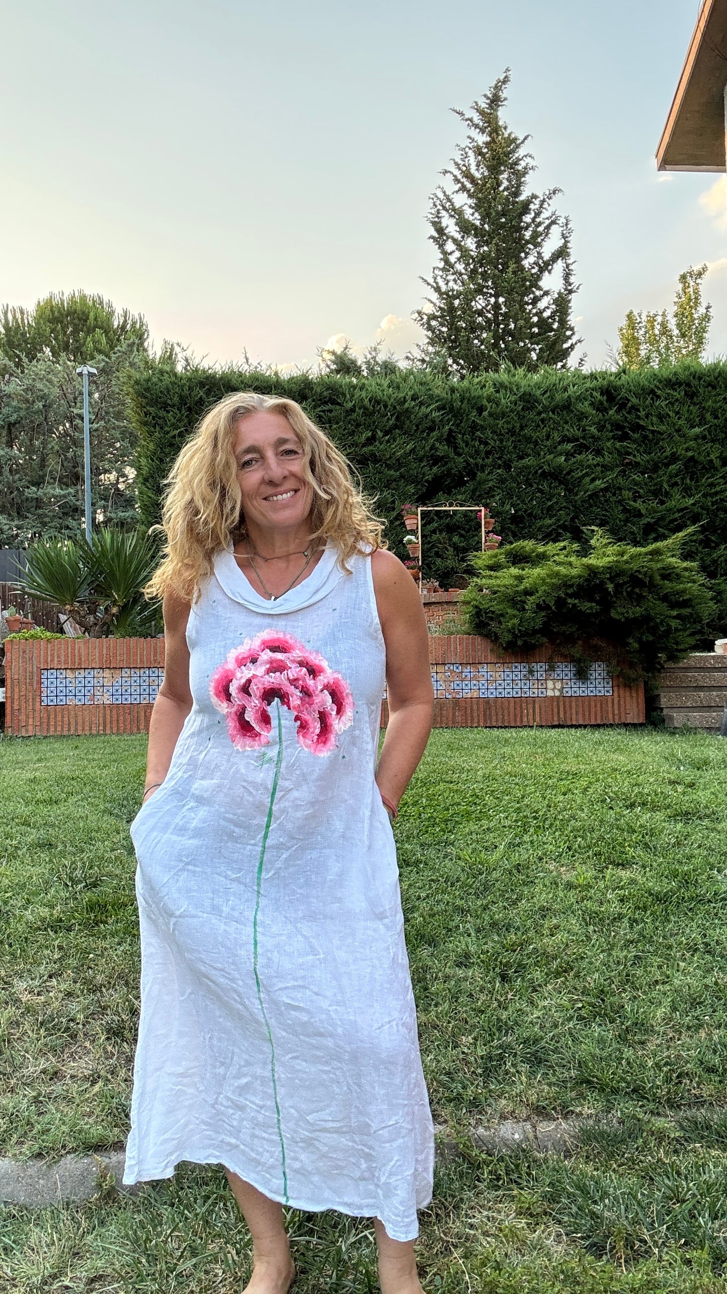 Vestido cuello barco blanco