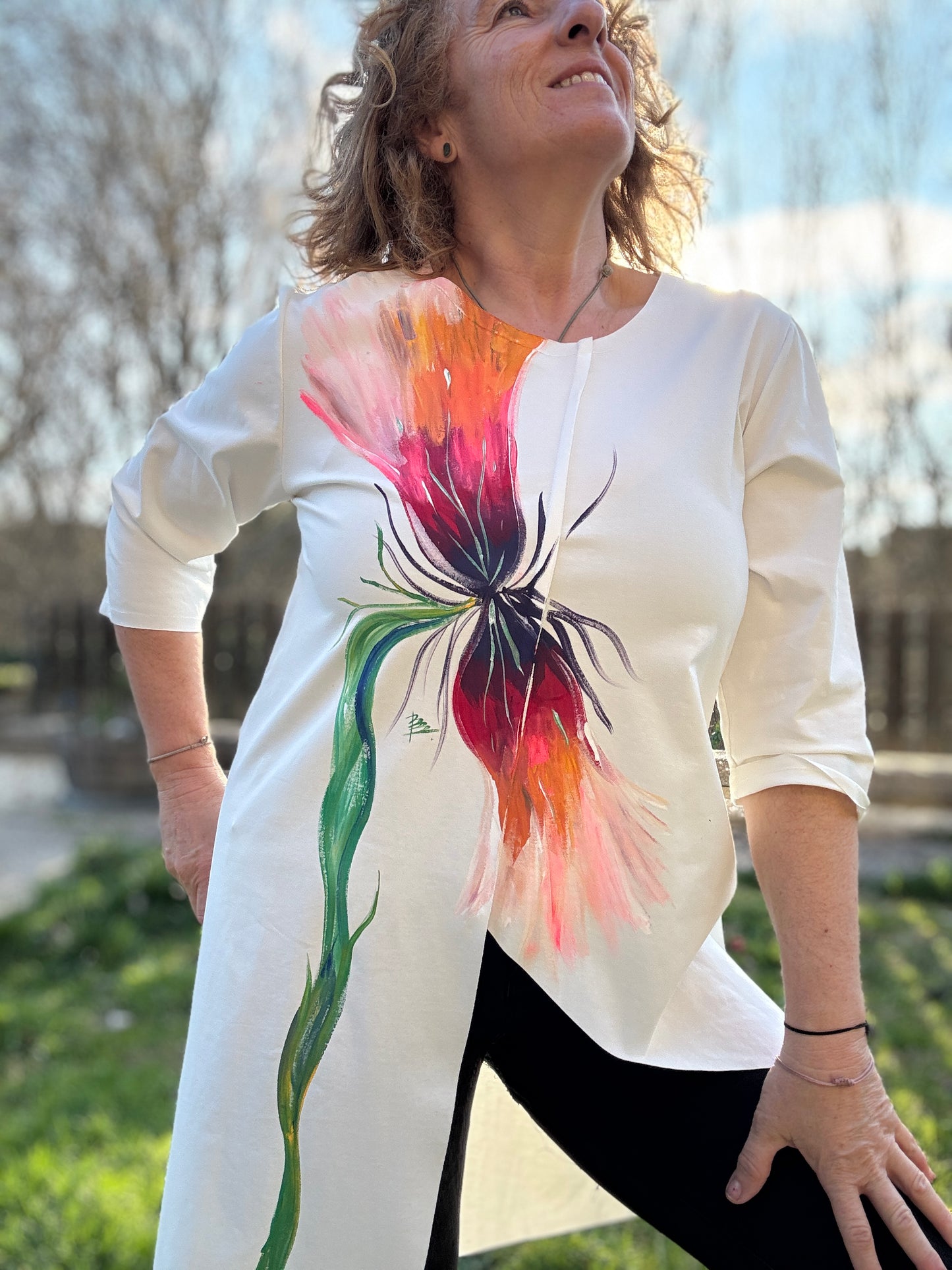 Blusa asimétrica blanca