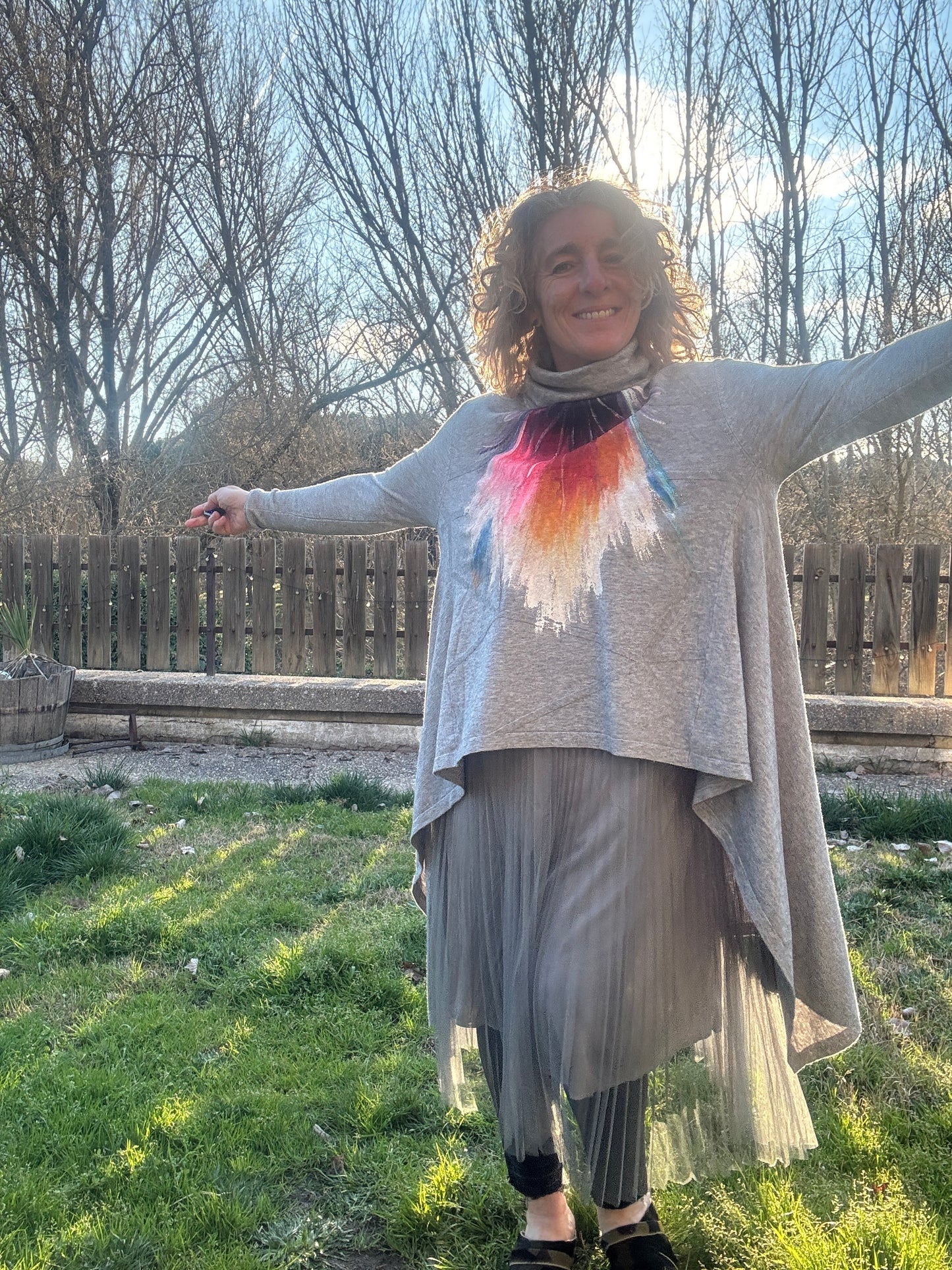 Vestido dos piezas gris