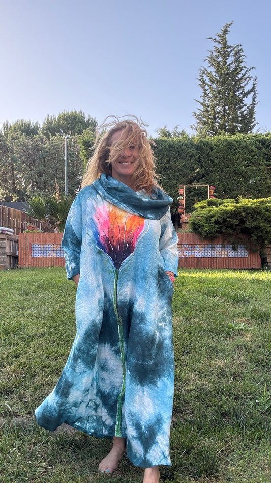 Vestido tie dye azul