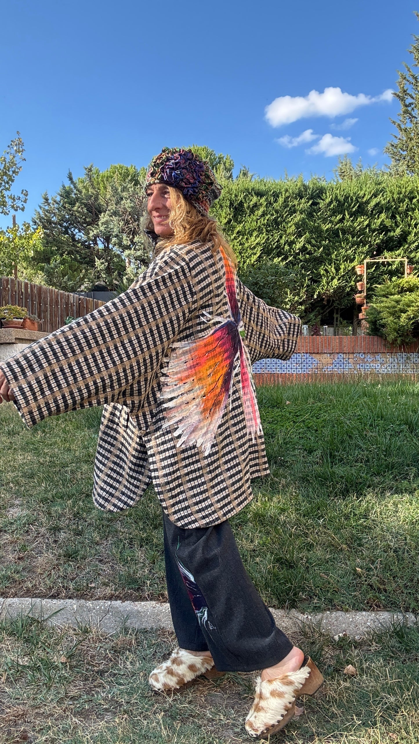 Abrigo cuadro oversize