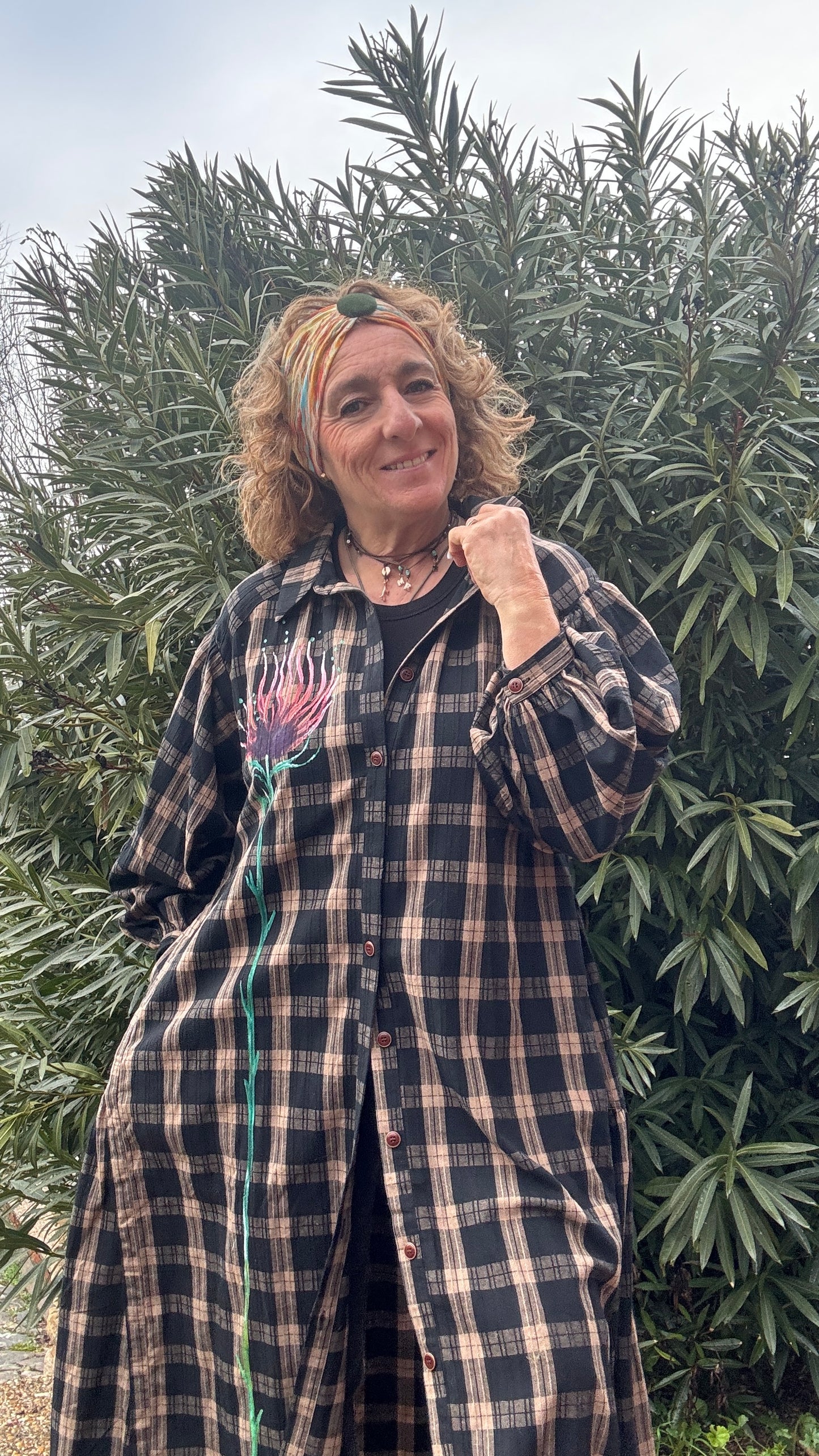 Vestido cuadro negro