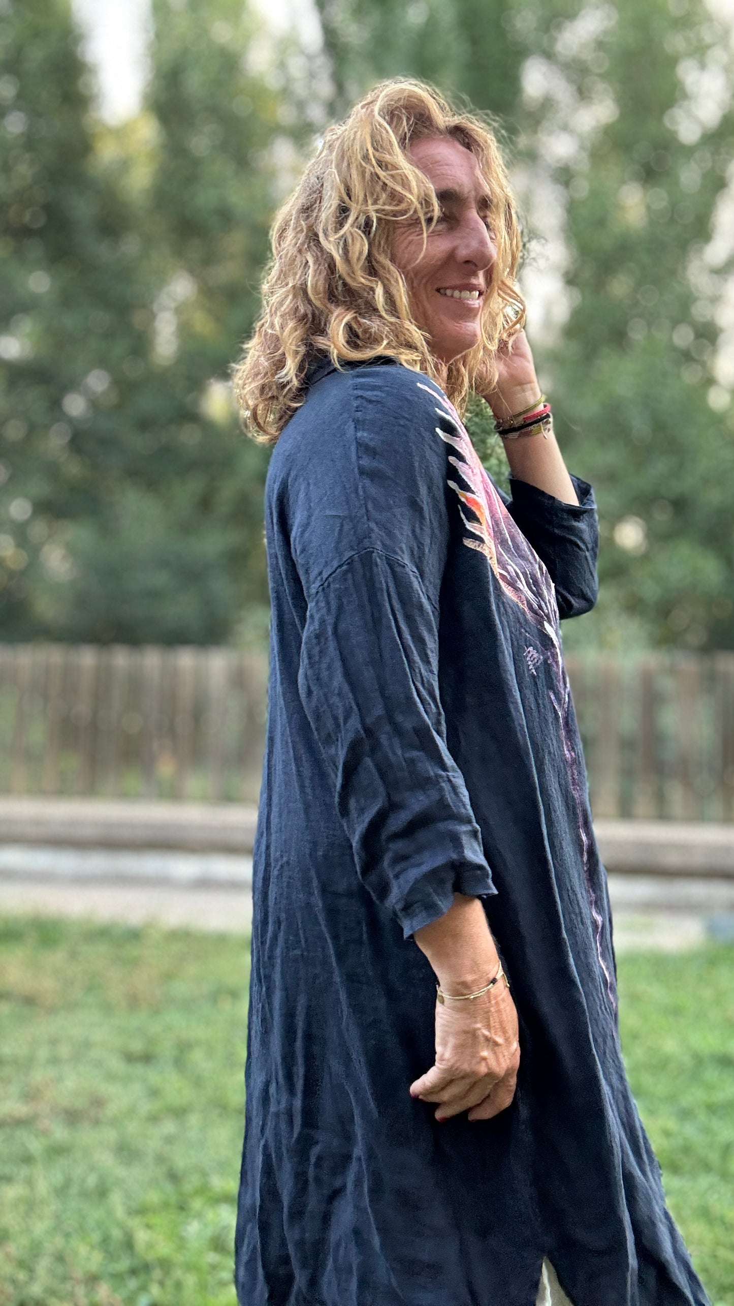Camisero lino marino