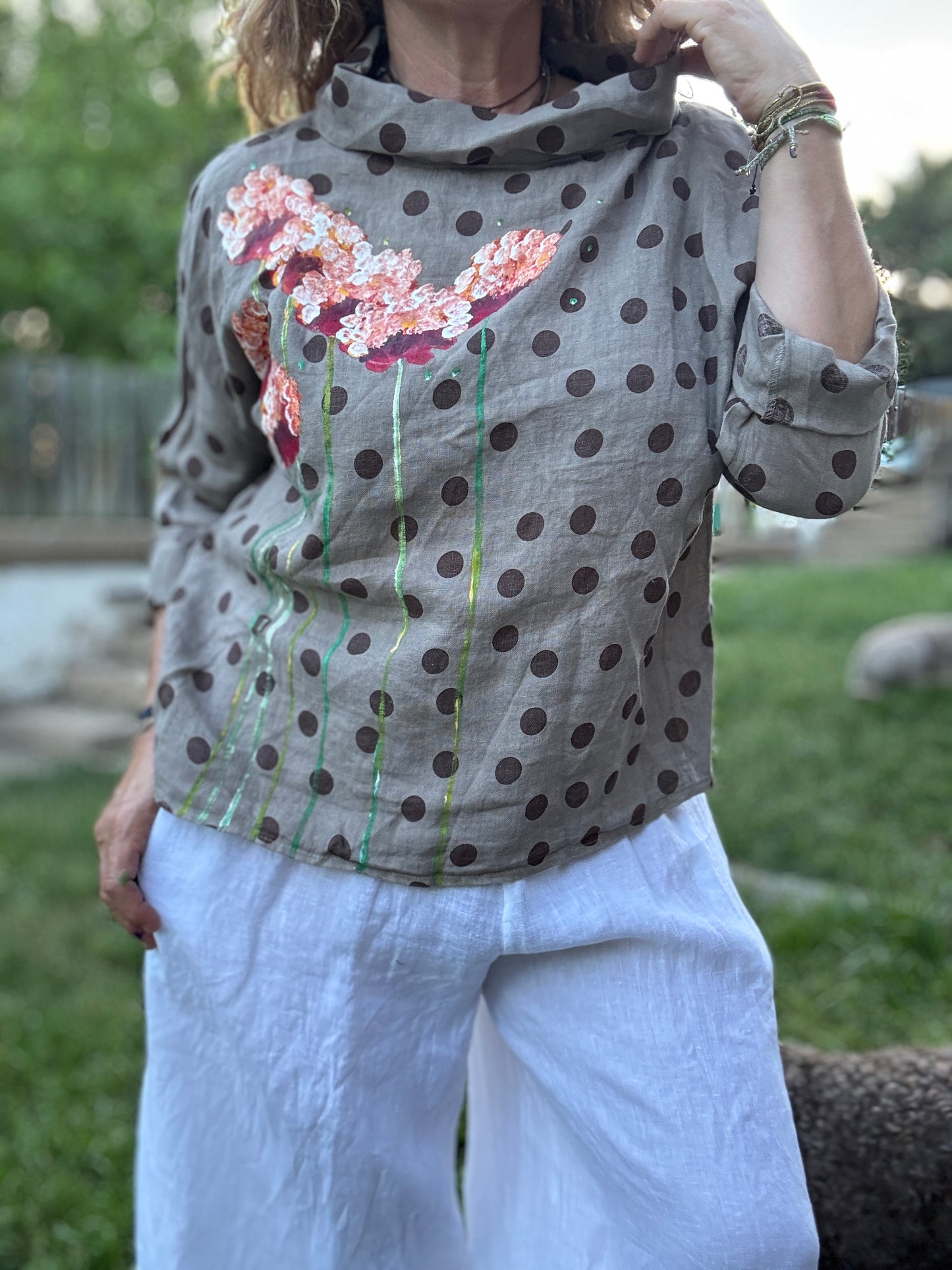 Blusa barco lunares marrón