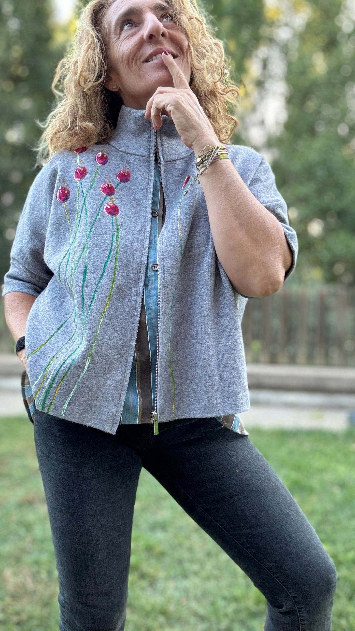 Chaqueta cremallera gris