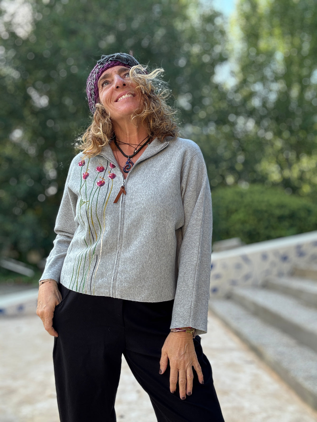 Chaqueta cremallera gris