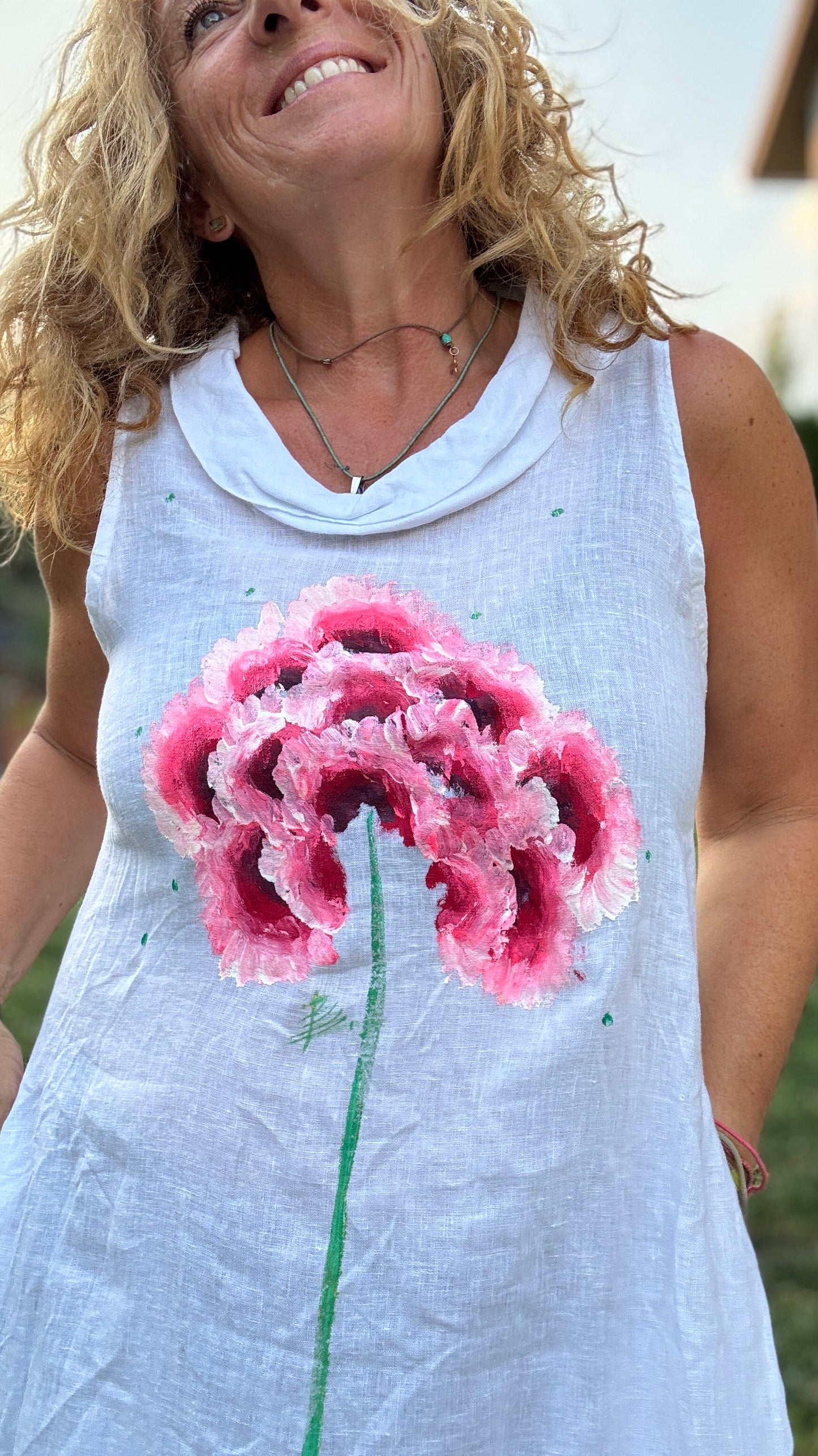 Vestido cuello barco blanco