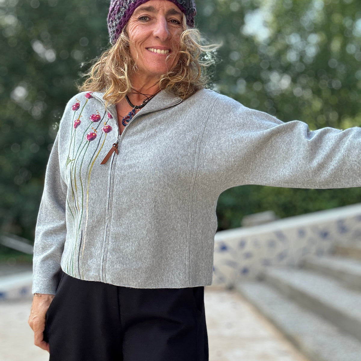 Chaqueta cremallera gris