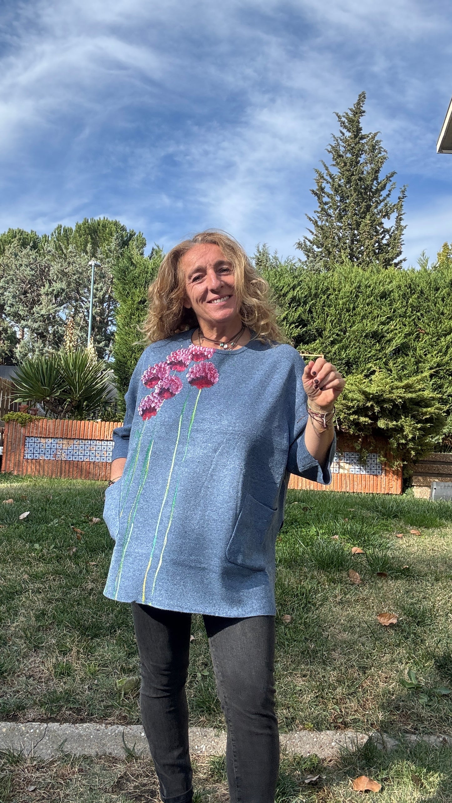 Jersey cuello caja azul