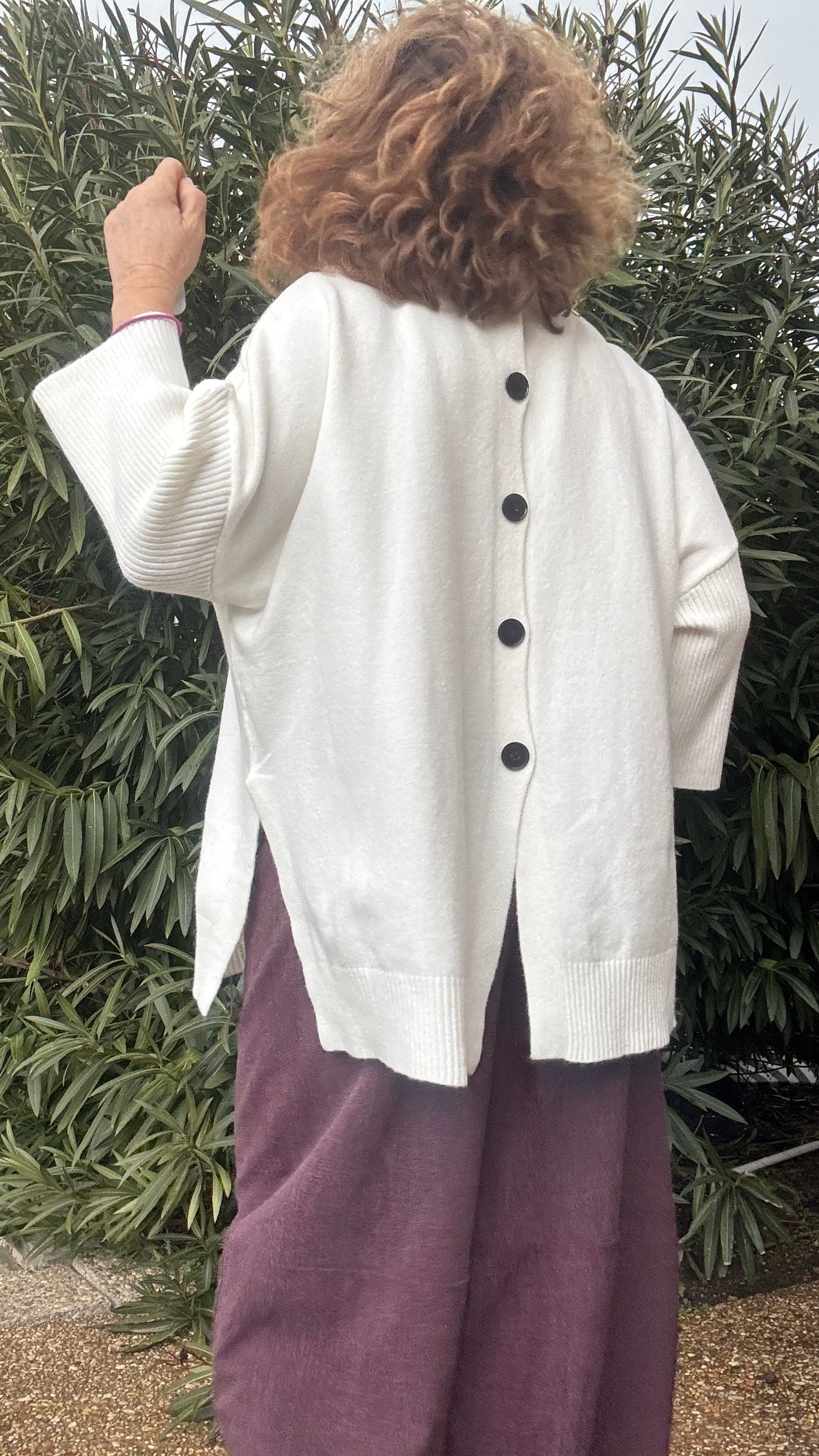 Jersey botones espalda blanco