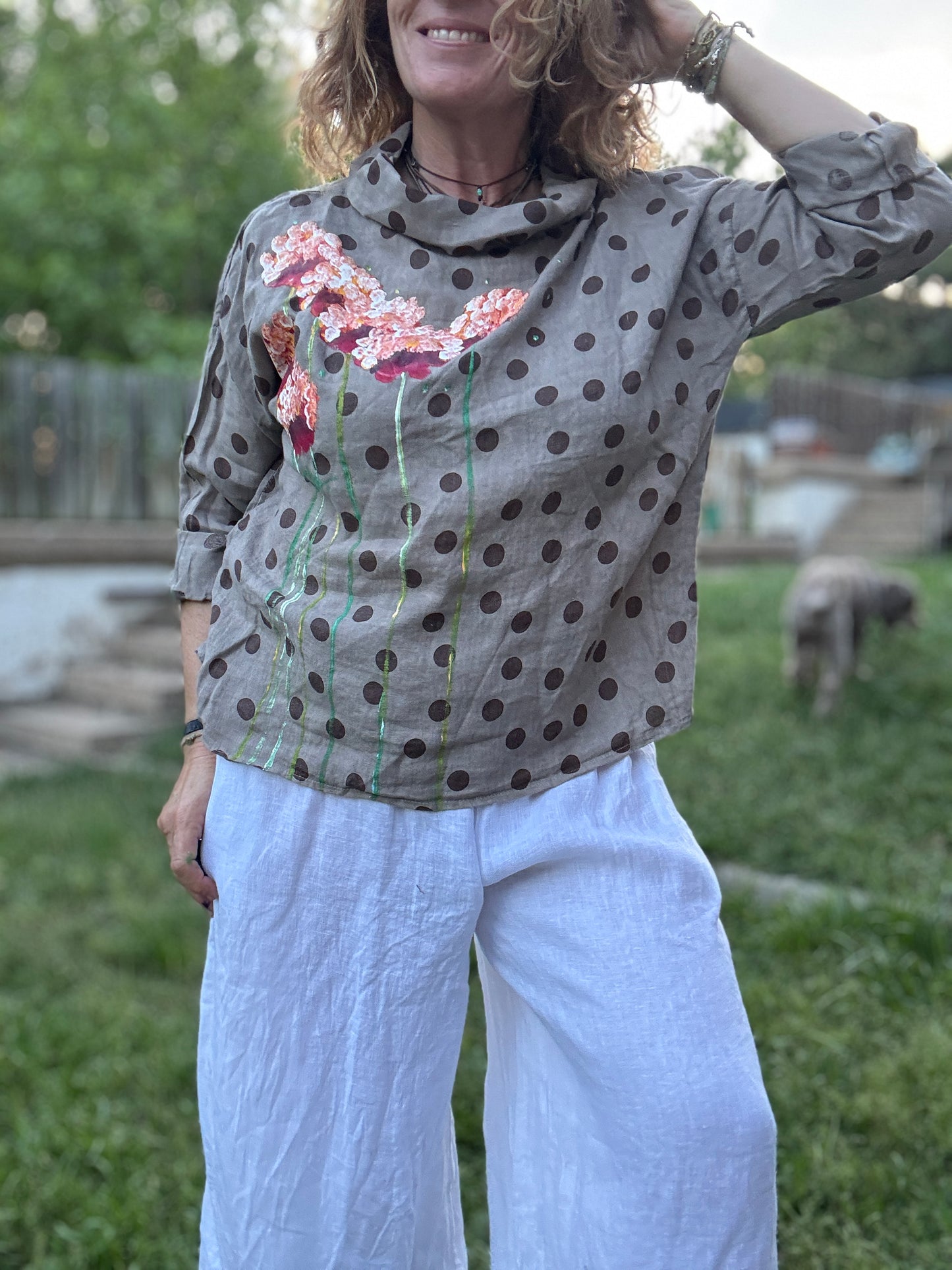 Blusa barco lunares marrón