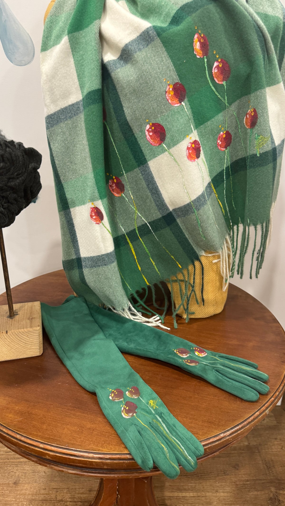 Bufanda cuadros verde