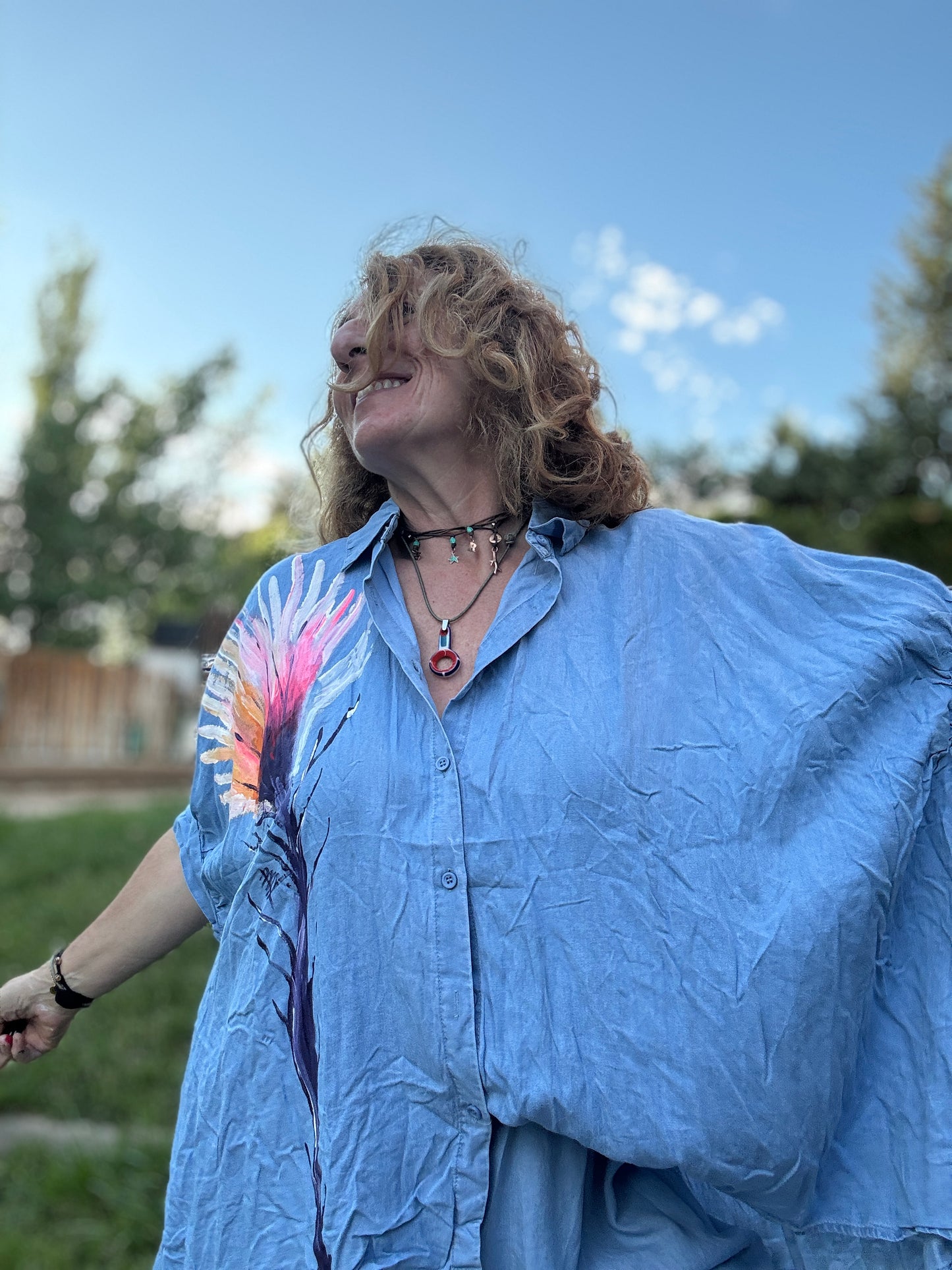Blusón oversize tencel corto