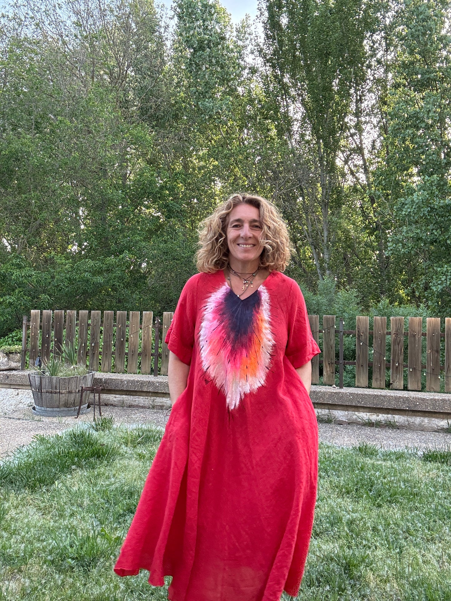 Vestido bis coral