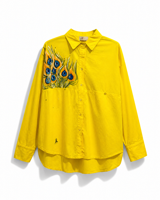Blusa amarilla cuello camisero