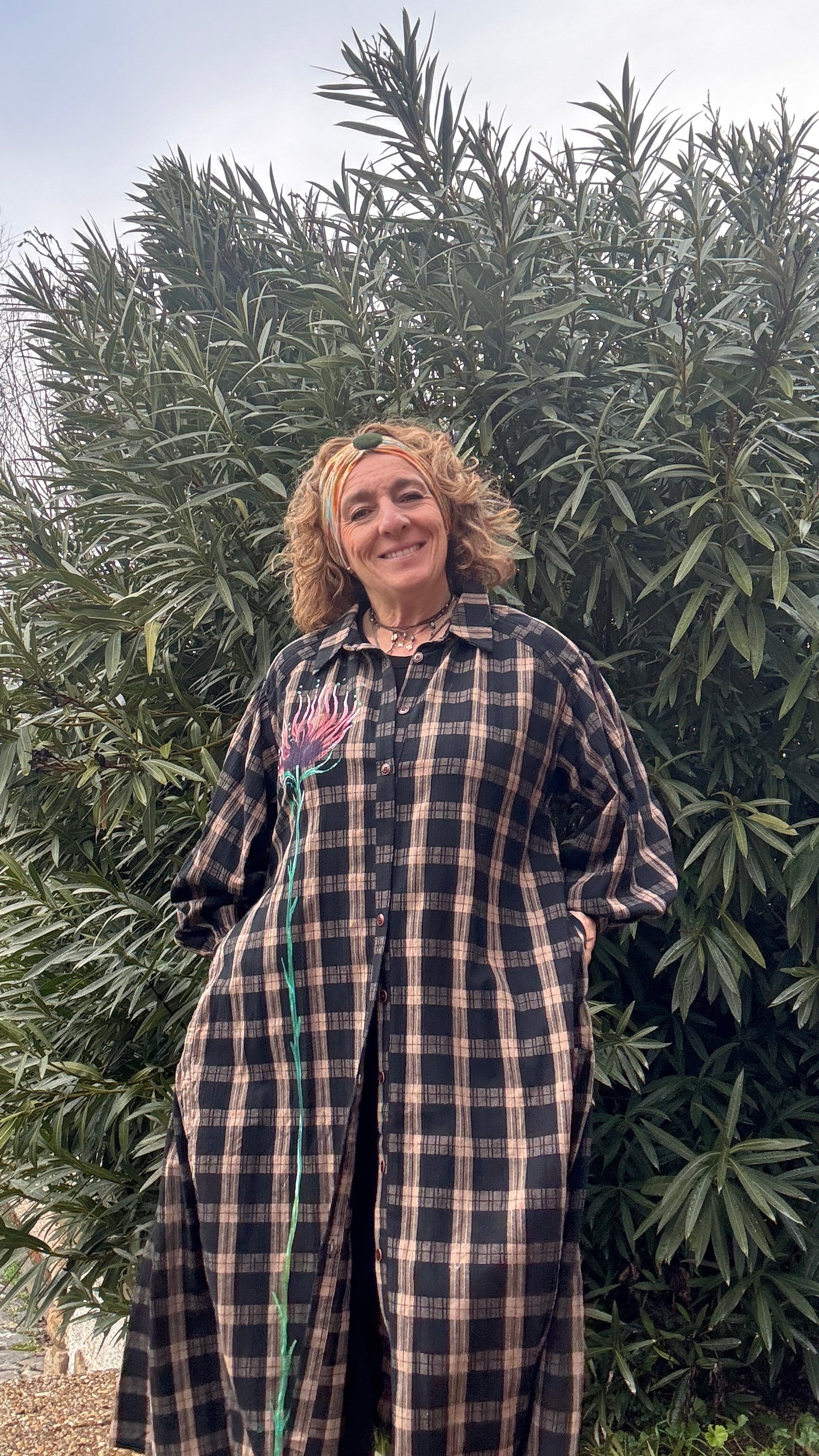 Vestido cuadro negro