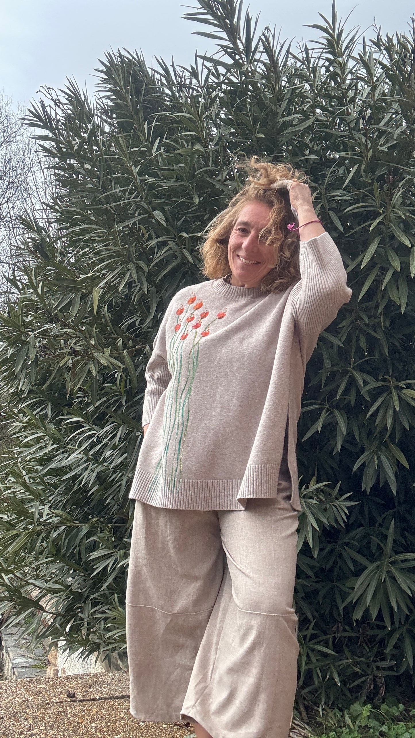 Pantalón globo piedra