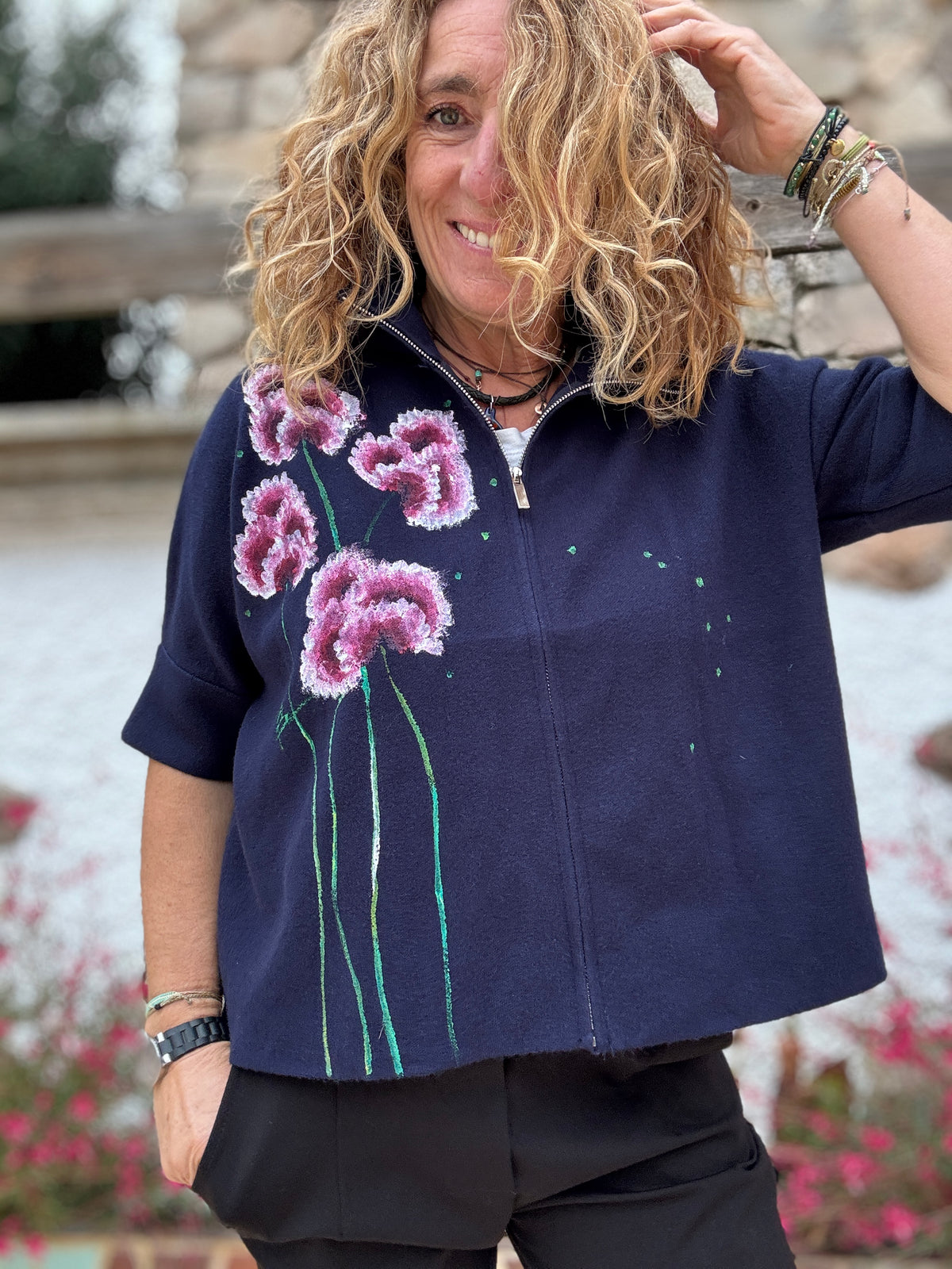 Chaqueta, cremallera marino