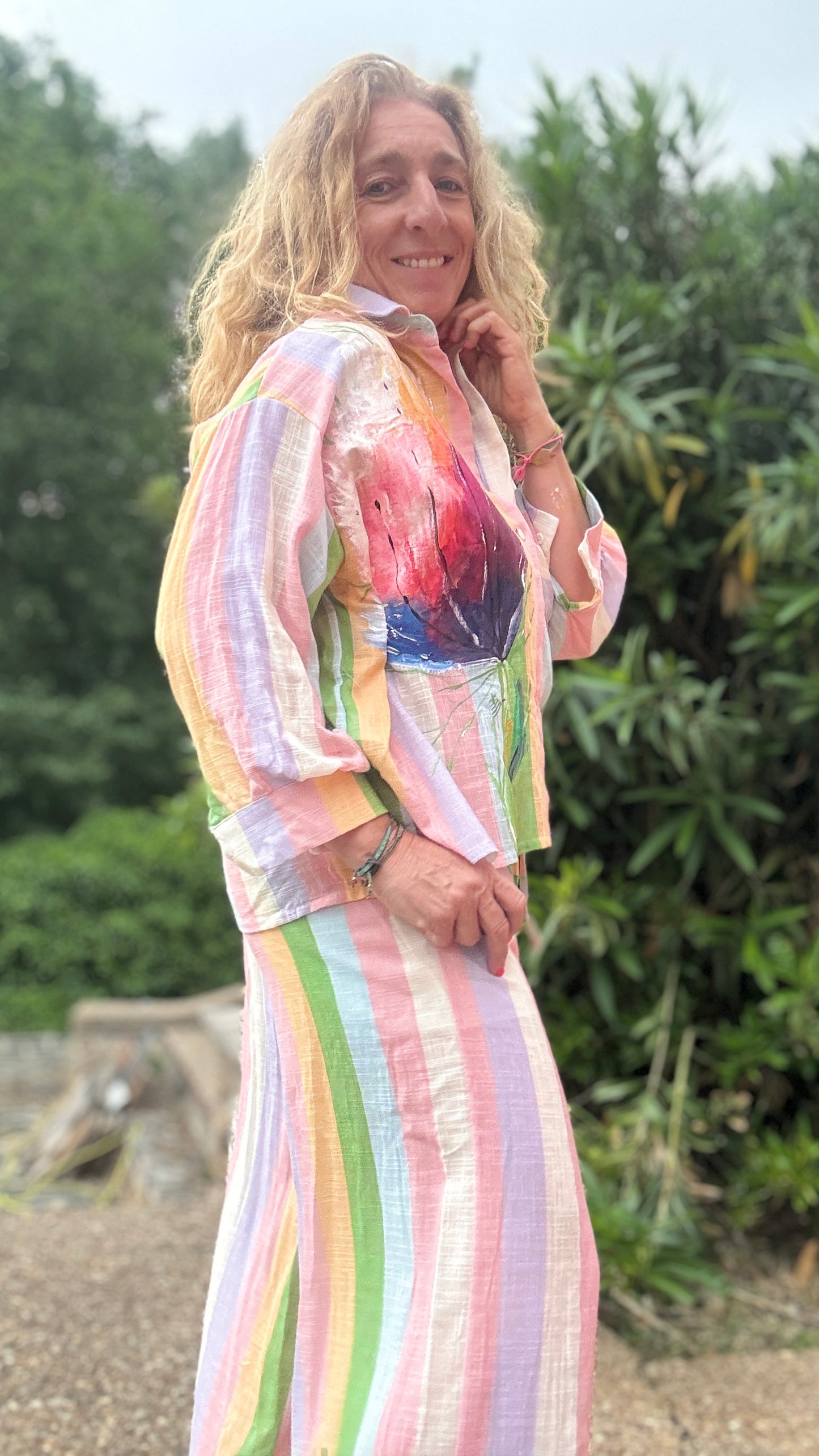 Conjunto raya multicolor