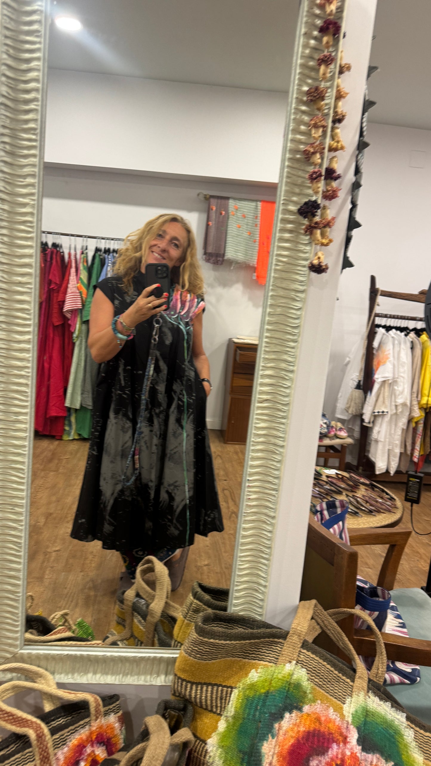 Vestido tie negro- gris