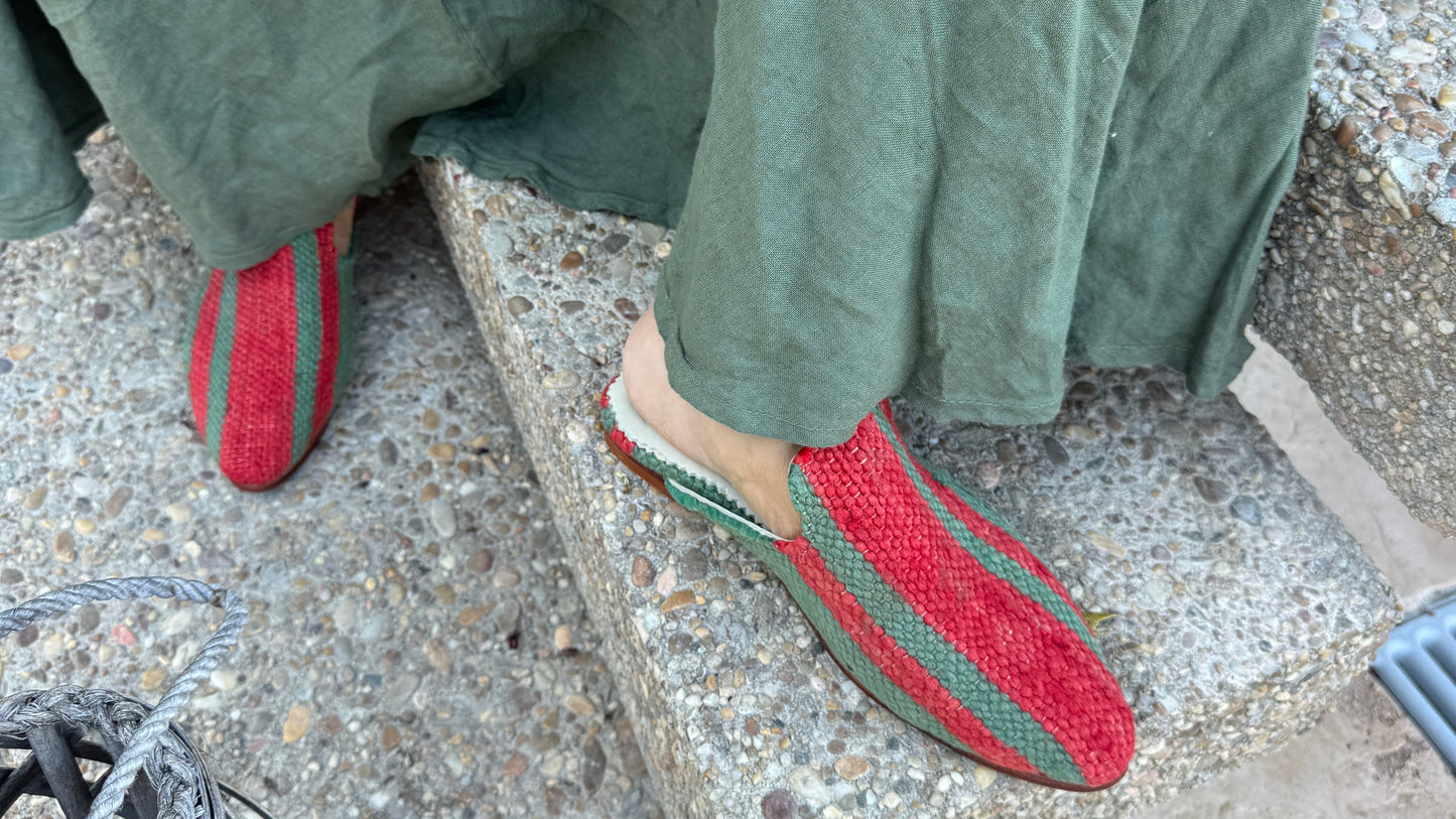 Babucha raya teja - verde