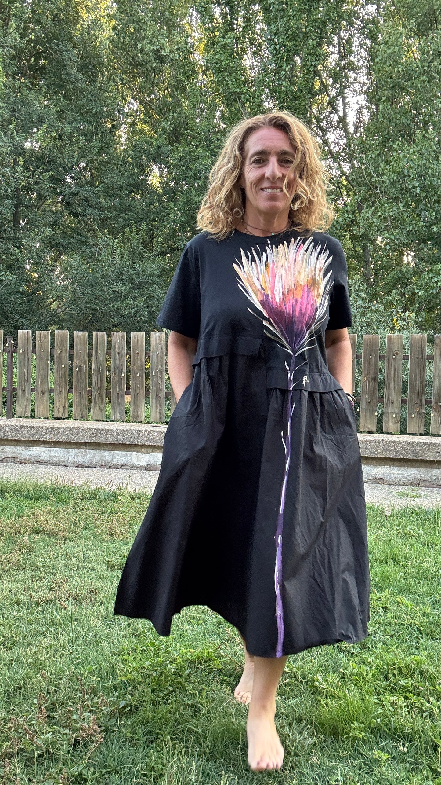 Vestido mixto negro