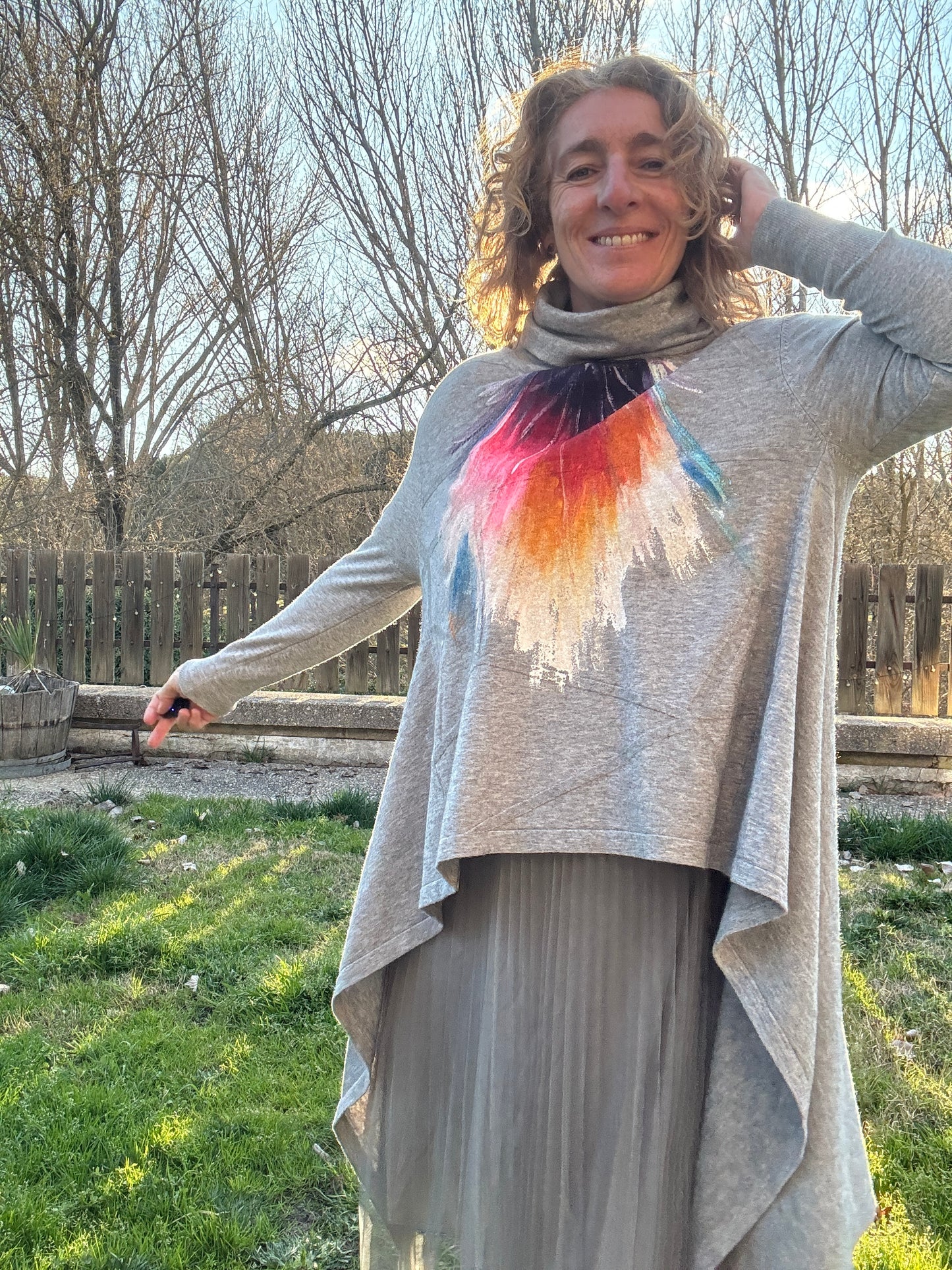 Vestido dos piezas gris