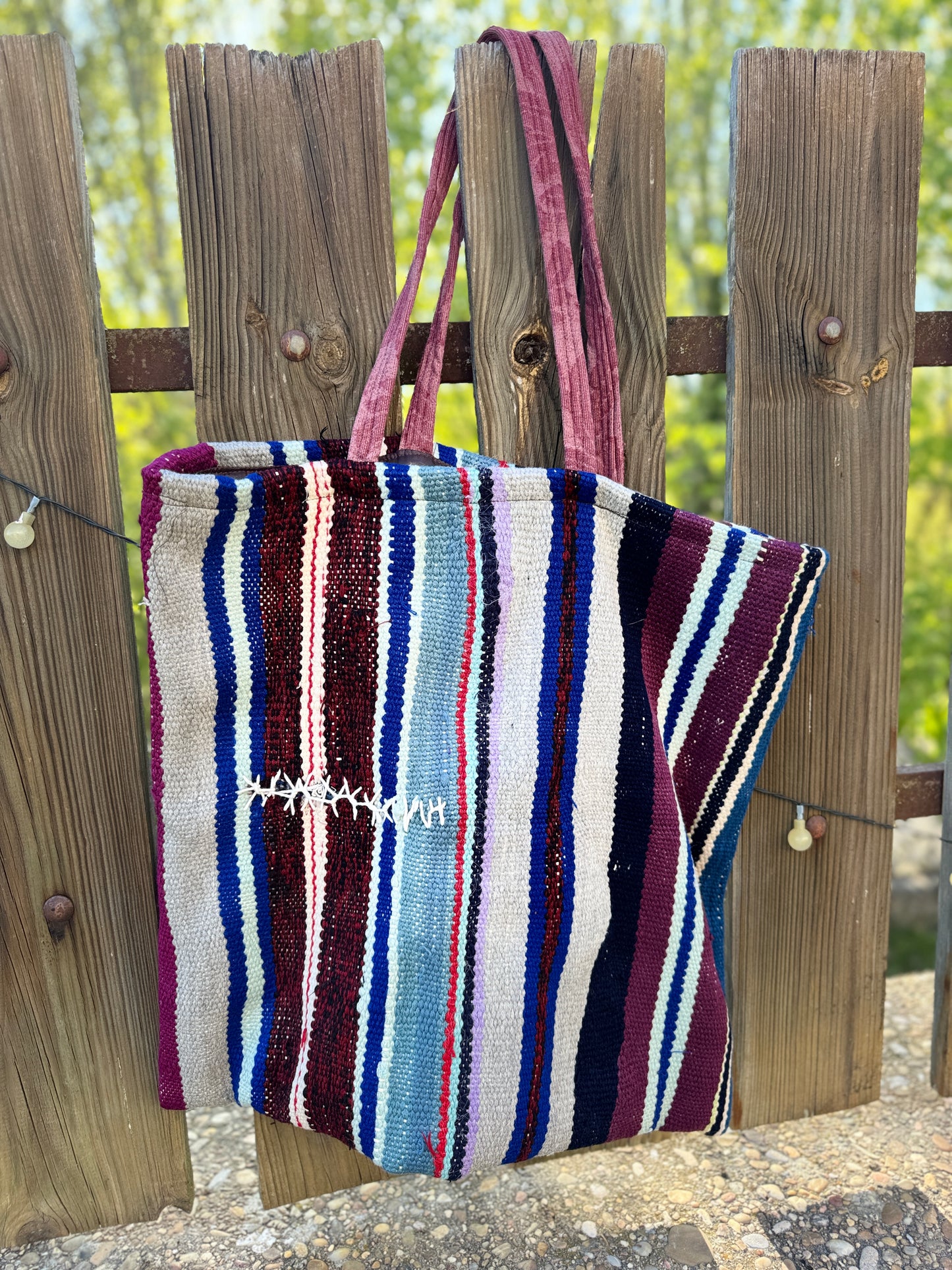 Bolso rayas azul