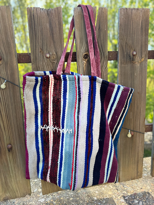 Bolso rayas azul