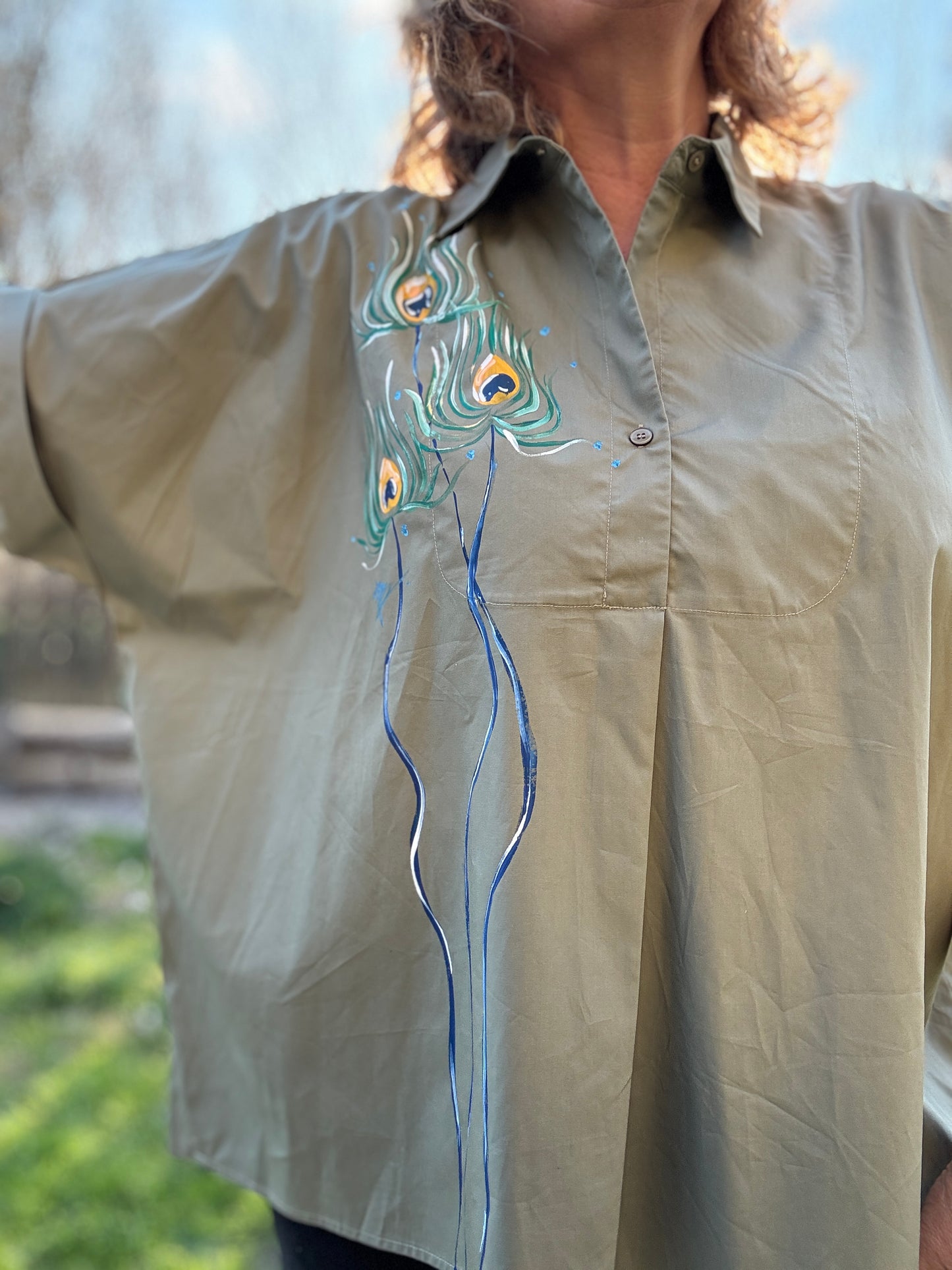 Blusa murciélago kaki