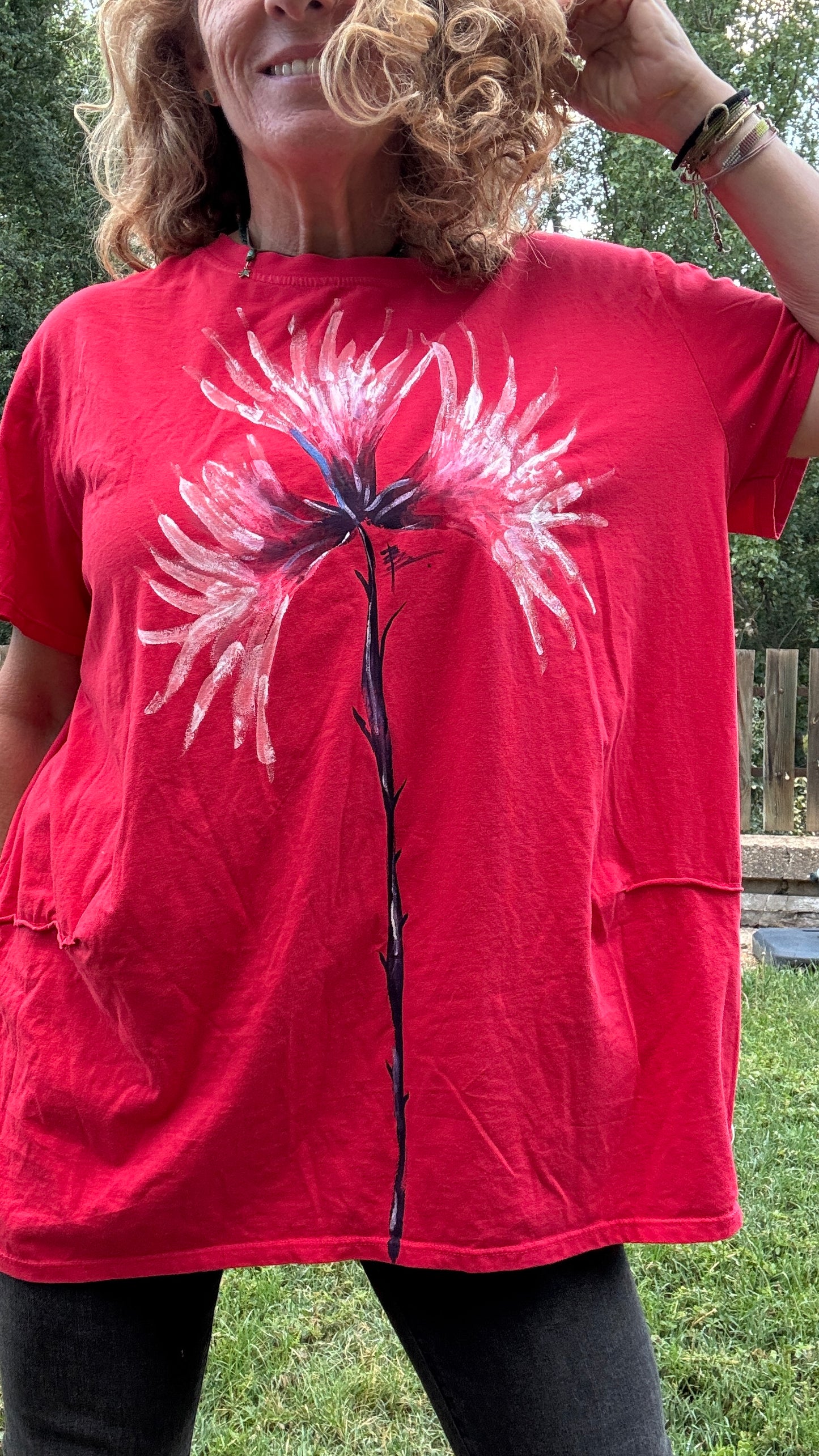 Camiseta botones roja