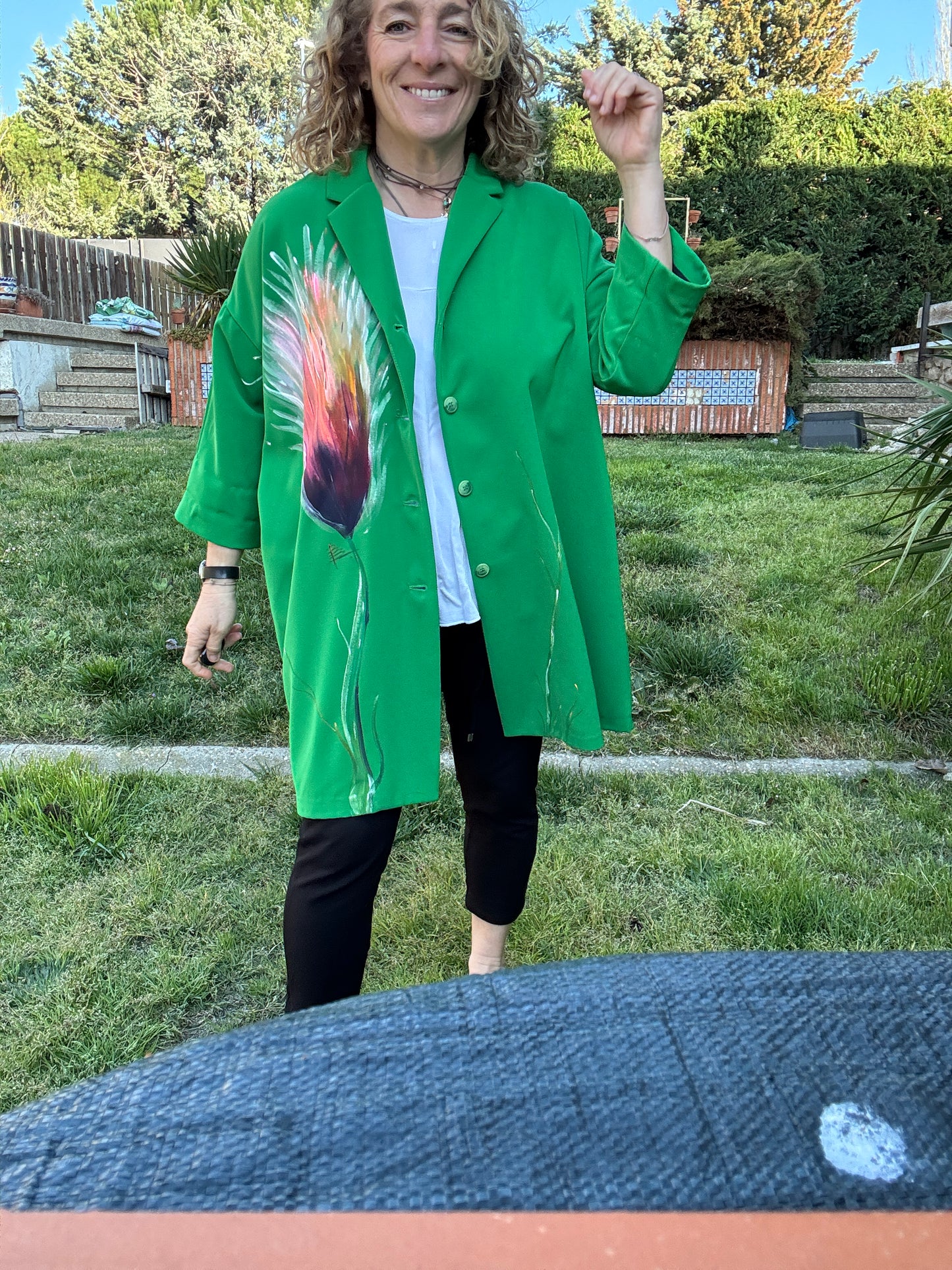 Chaqueta oversize verde