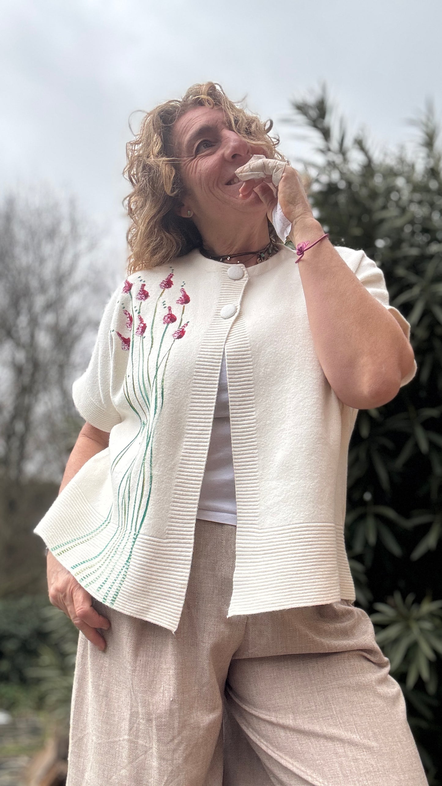 Chaqueta dos botones crudo